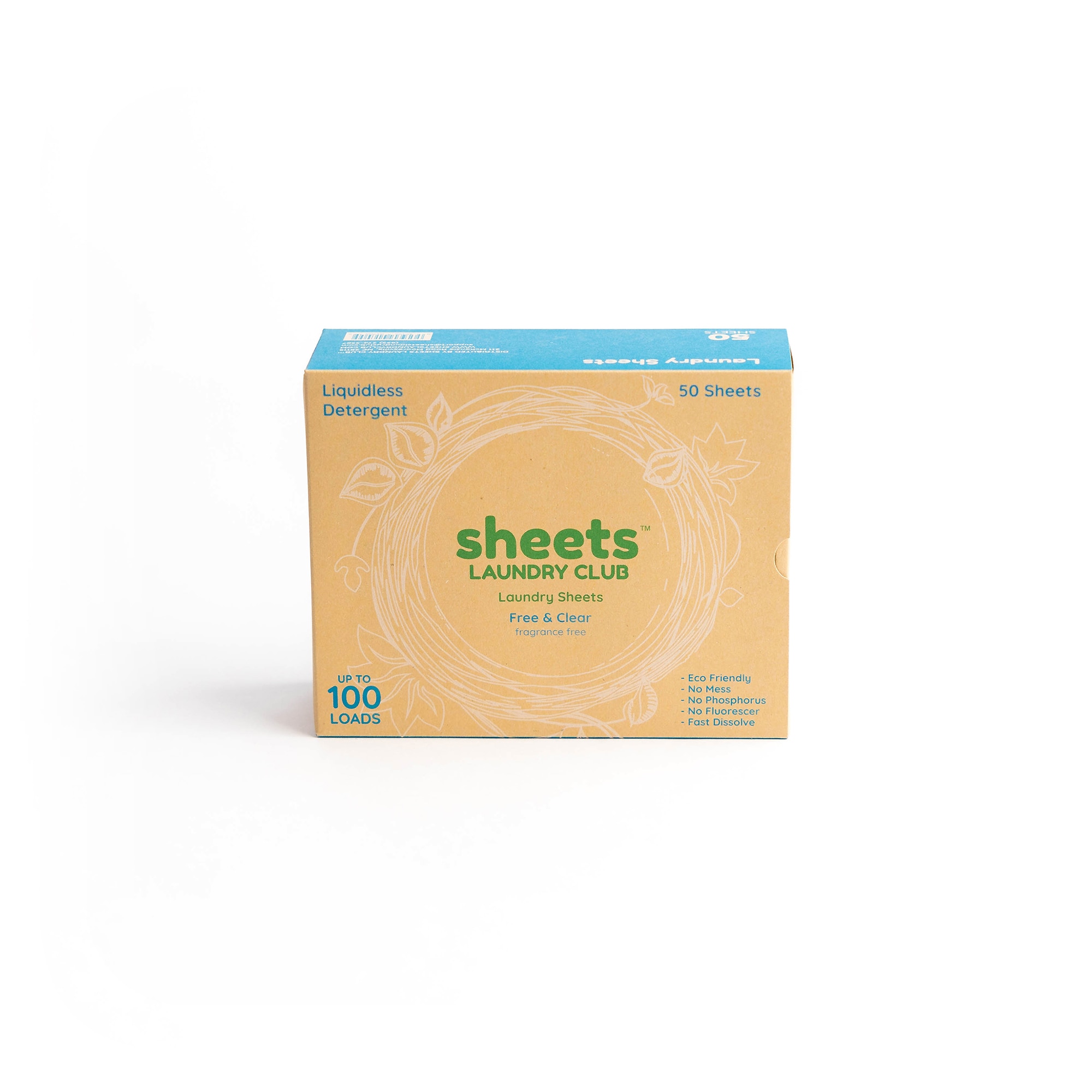 Sheets Laundry Club LS50-FREE 50 -Pack Free and Clear HE Laundry Detergent ( 50 Count )