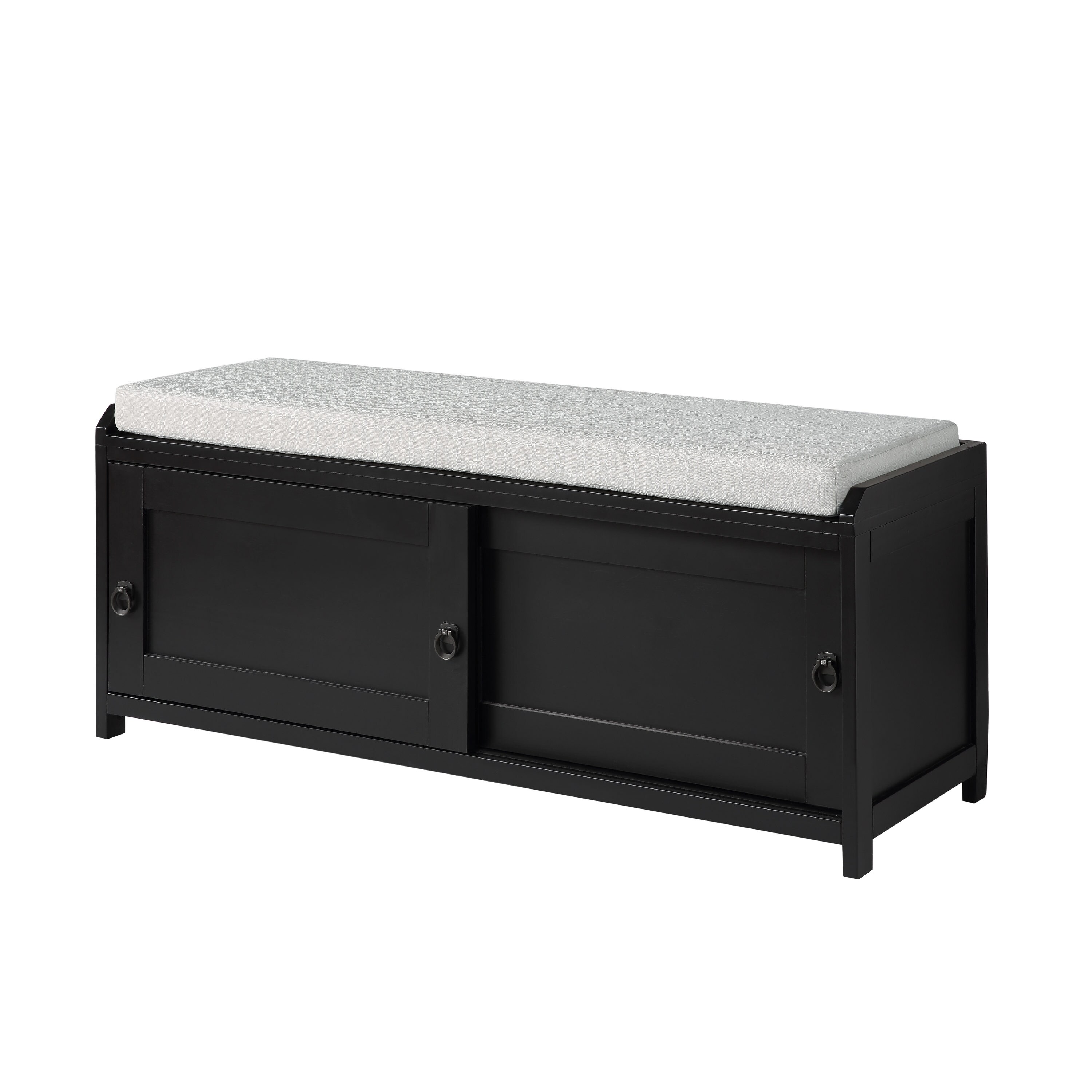 Simplify Modern Black Storage Bench with Storage 32-in x 12.6-in x 18-in in  the Benches department at