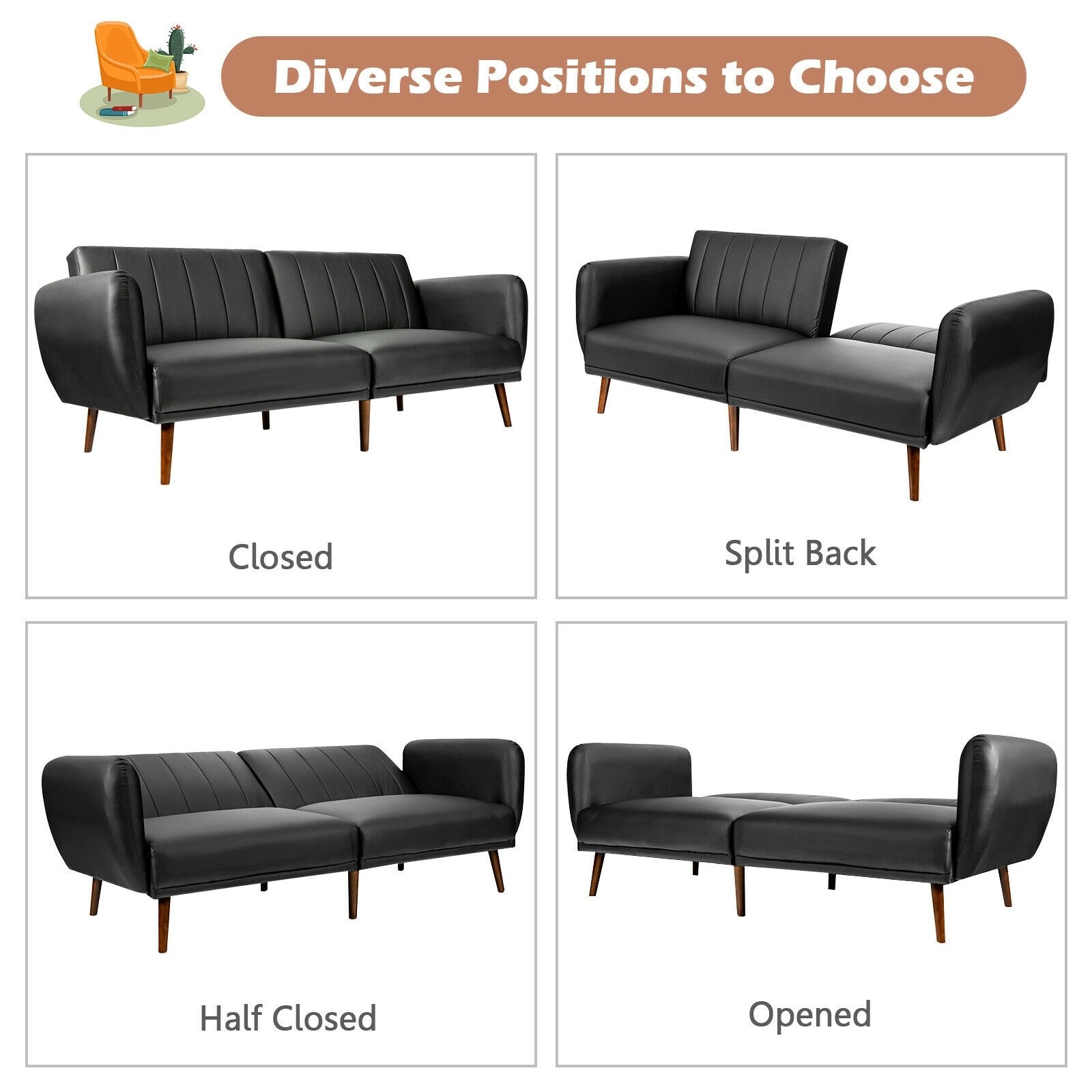 LIVIZA INS-10031BK Sofas-Loveseats - View #3