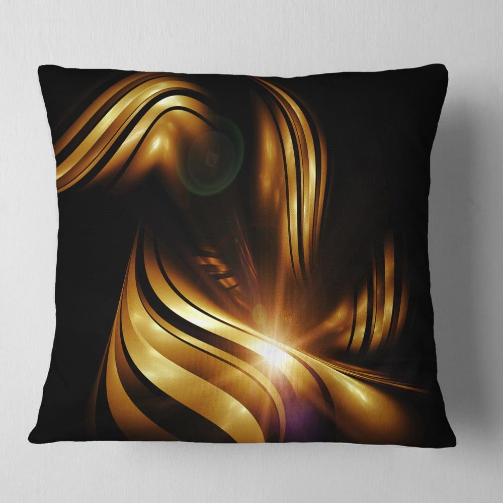 Designart CU13043-16-16 16-in x 16-in Gold Indoor Decorative Pillow