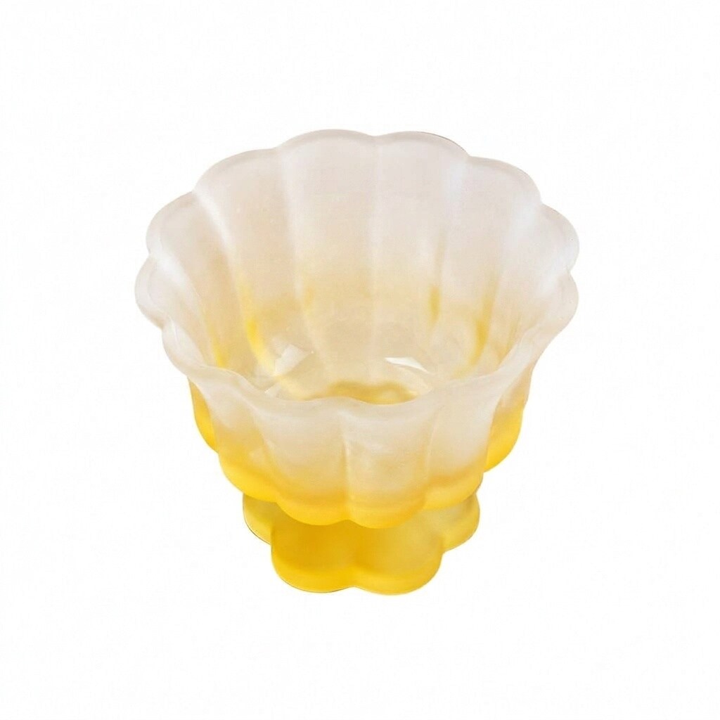 Aoibox  Glass Dessert Bowl with Heavy Base 240ml Matte Gradient Finish for Ice Cream Sundaes Fruit Snacks Base