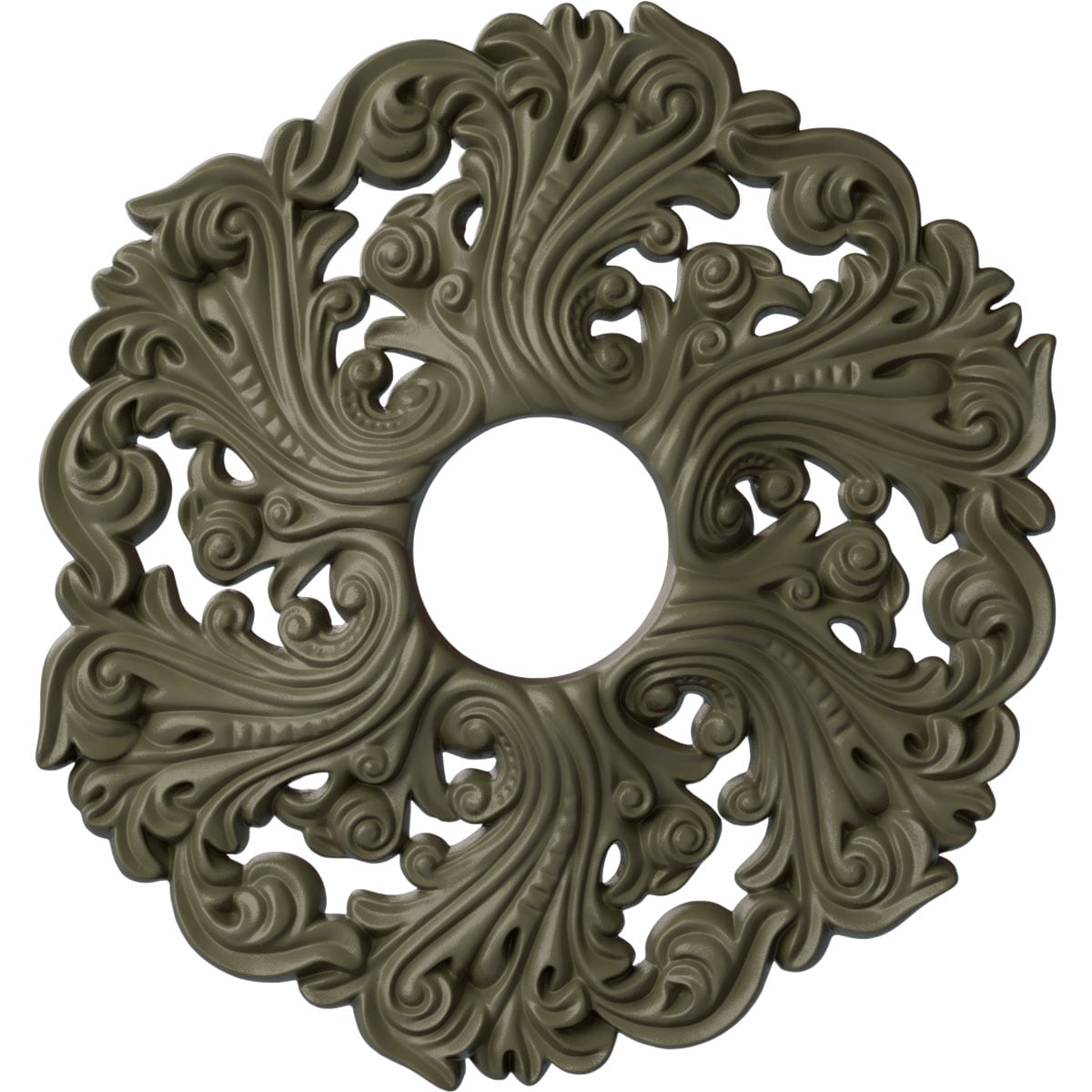 Ekena Millwork CM19ORSSF Orrington 19.625-in W x 19.625-in L Painted Spartan Stone Polyurethane Whole Ceiling Medallion