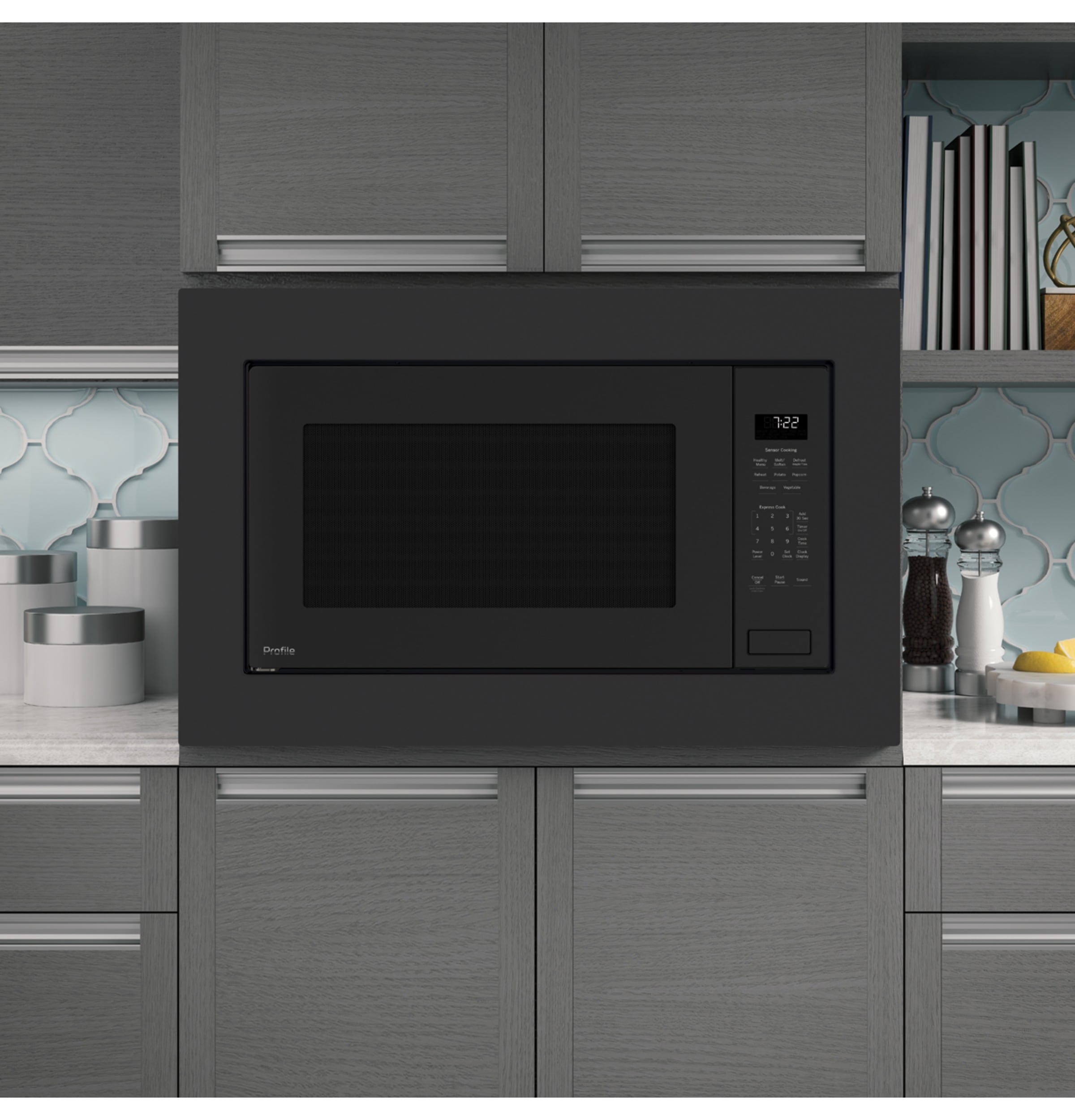 ge built in microwave black slate