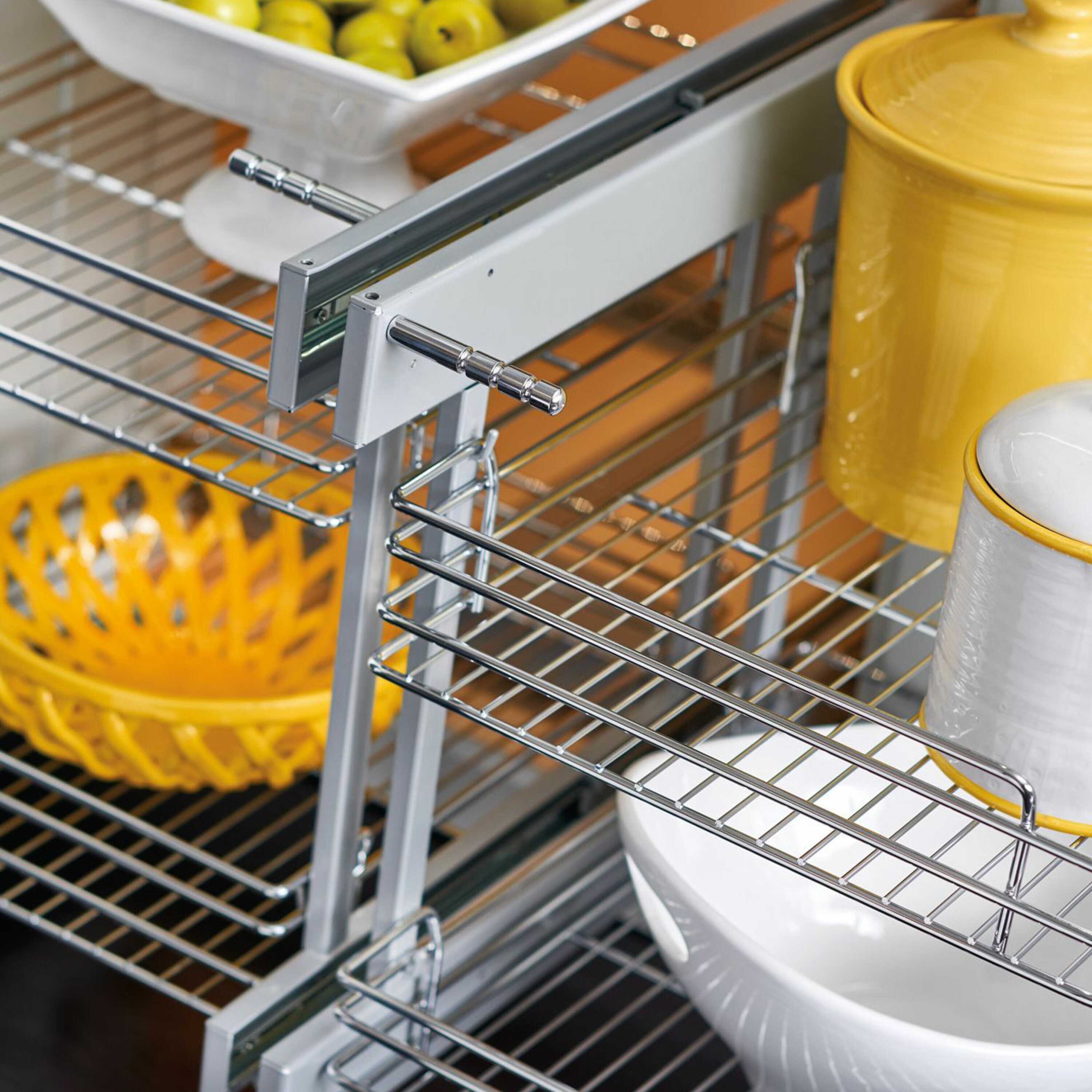 Silver Dual Tier Pullout Shelf Storage Organizer for Cabinets