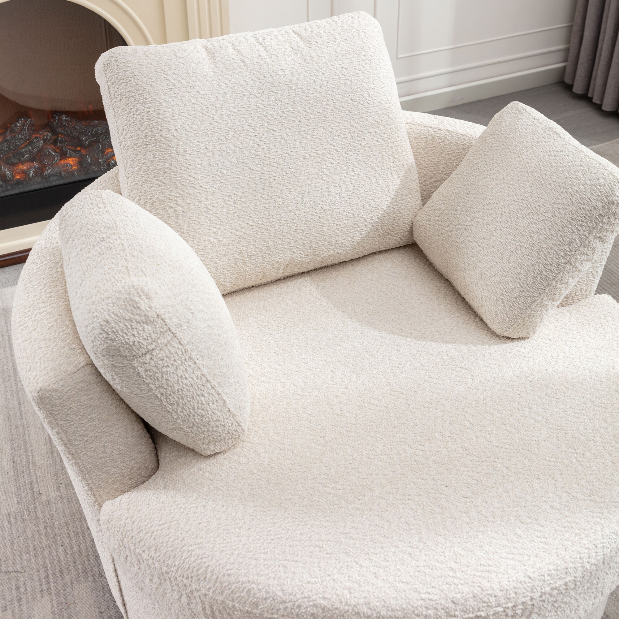 Resenkos Modern Swivel Barrel Chair for Living Room, Upholstered