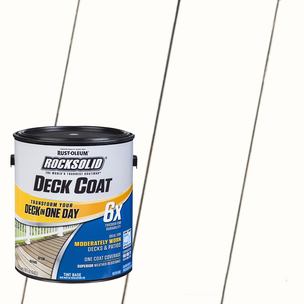 Rust-Oleum 319669T RockSolid 6X Deck Coat Pre-Tinted White Solid Exterior Wood Stain and Sealer in One ( 1-gallon )