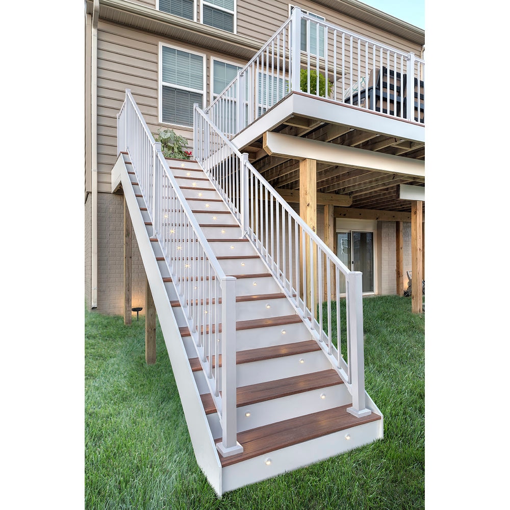 Trex Signature 6 Ft X 42 In Classic White Aluminum Deck Stair Rail Kit In The Deck Railing 3500