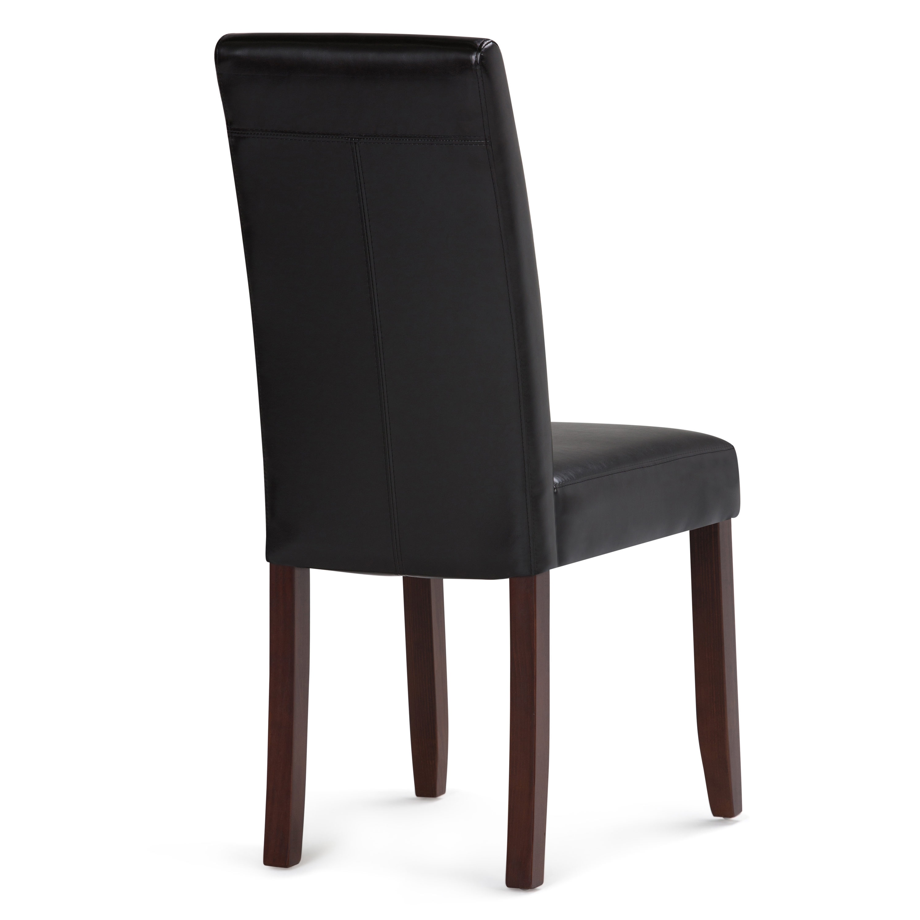 Acadian Midnight Black Faux Leather Upholstered Parsons Side Chair
