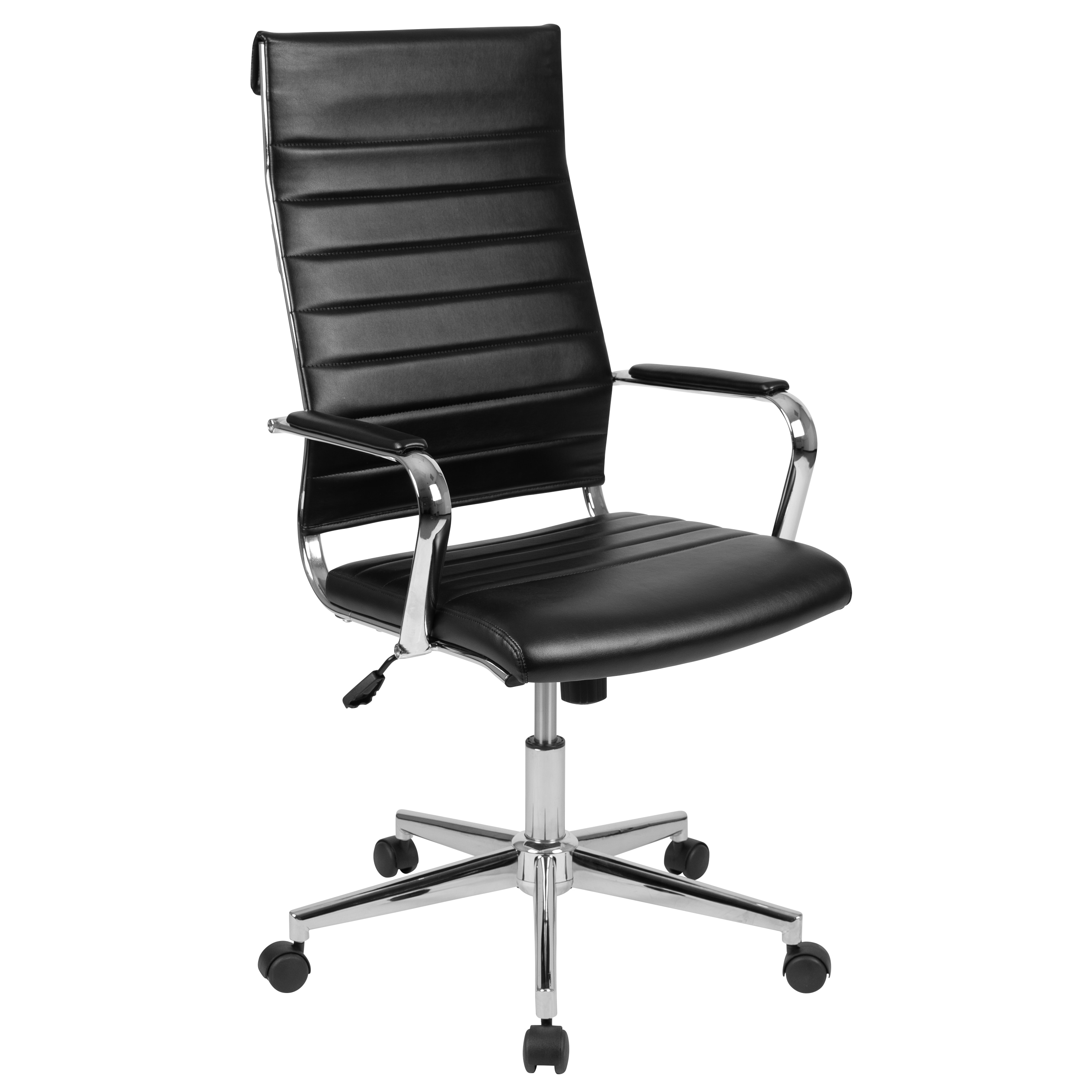 Flash Furniture 889142531111 Hansel Black Contemporary Adjustable Height Swivel Faux Leather Executive Chair