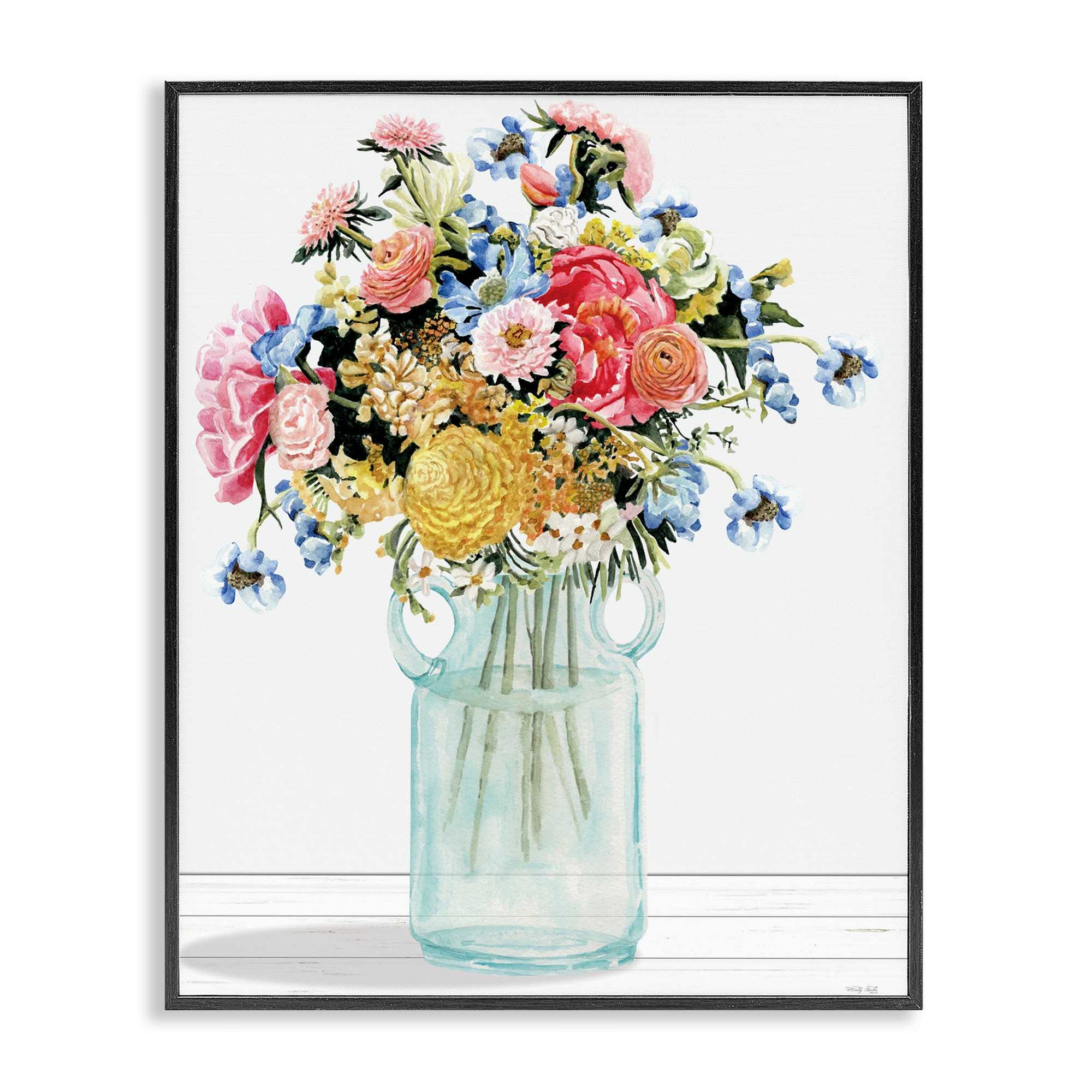 Stupell Industries BS-734-FR-16X20 Country Classic Bouquet Black Framed Giclee Art By Cindy Jacobs 16 x 20