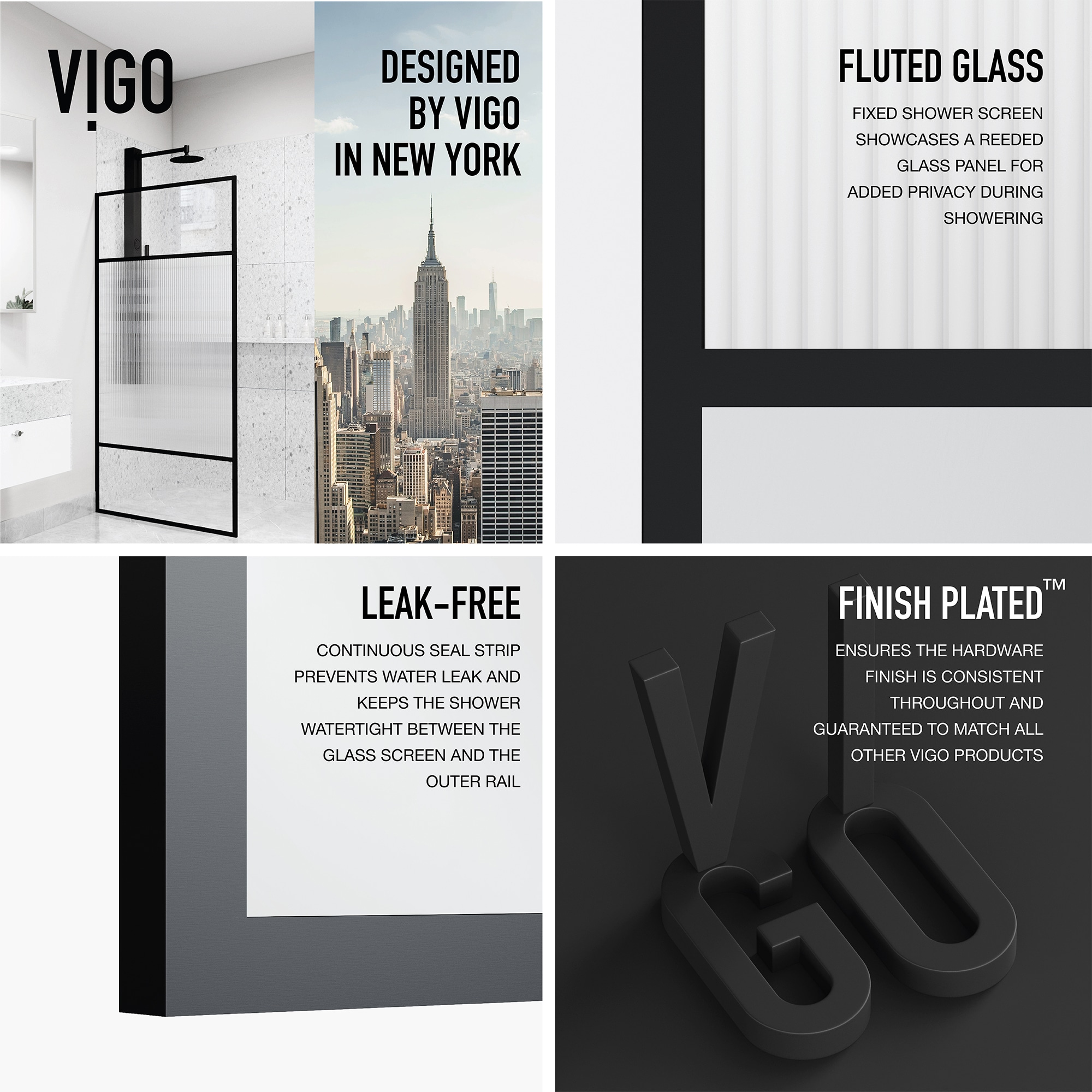 VIGO VG6093MBFL3474 Shower-Doors - View #5