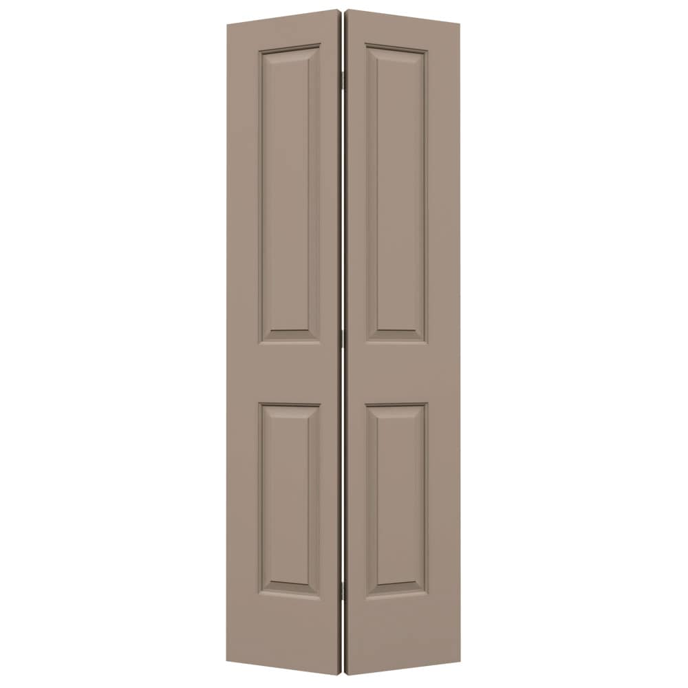 JELD-WEN Cambridge 32-in x 80-in Pottery 2-panel Square Hollow Core Prefinished Molded Composite Bifold Door Hardware Included in Brown -  LOWOLJW160000060