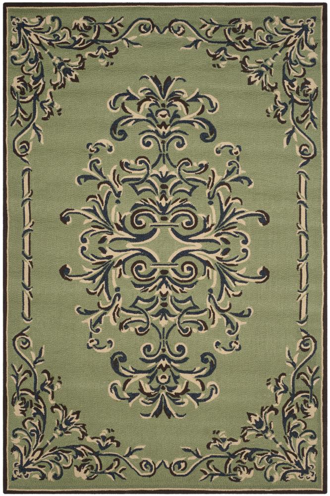 Safavieh EZC735C-8 Easy Care Thames 8 x 10 (ft) Loomed Polypropylene Sage/Multi Rectangular Indoor Floral/Botanical Farmhouse/Cottage Area rug