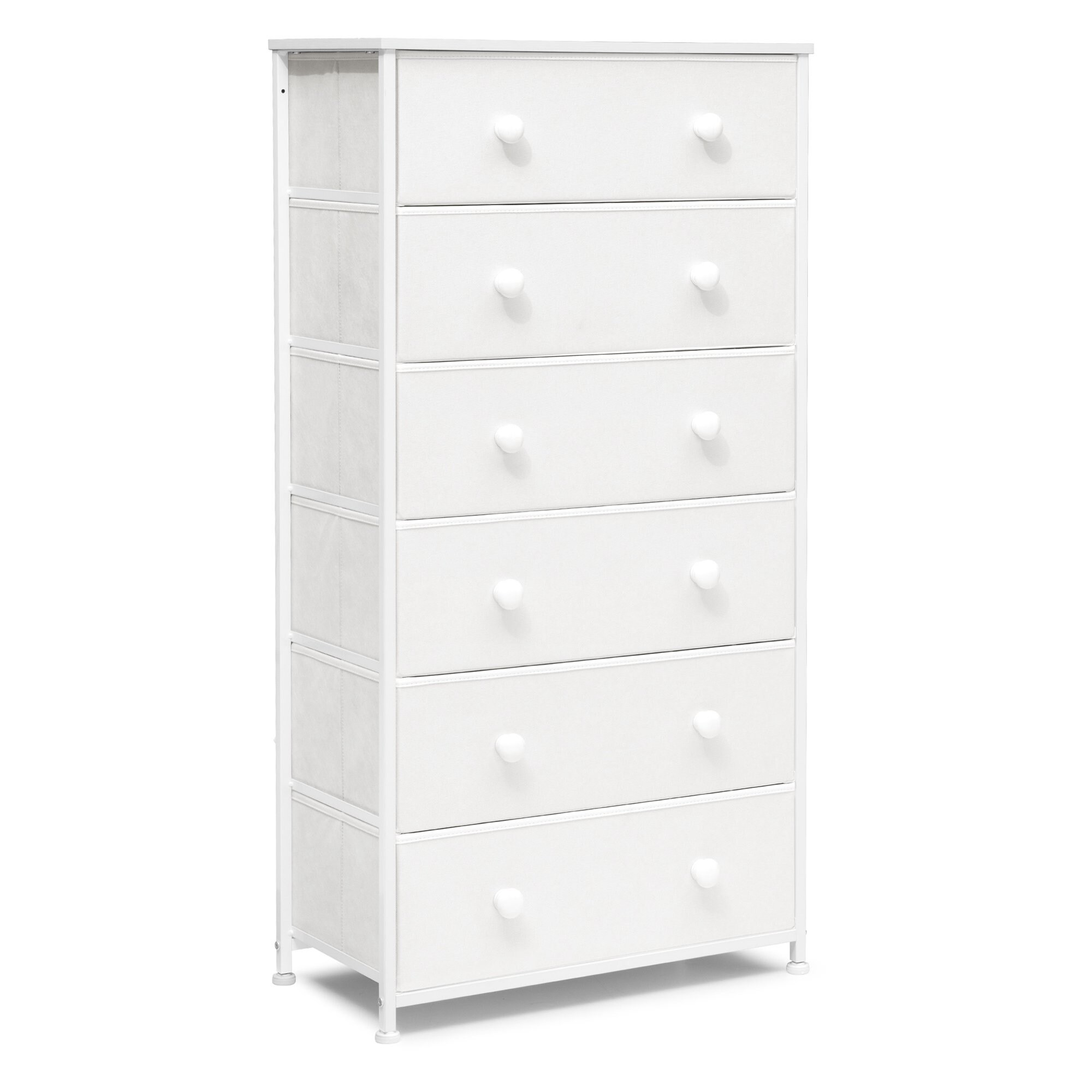 CloudFly CL-HD027WHT Dresser storage tower White 6 -Drawer Combo dresser