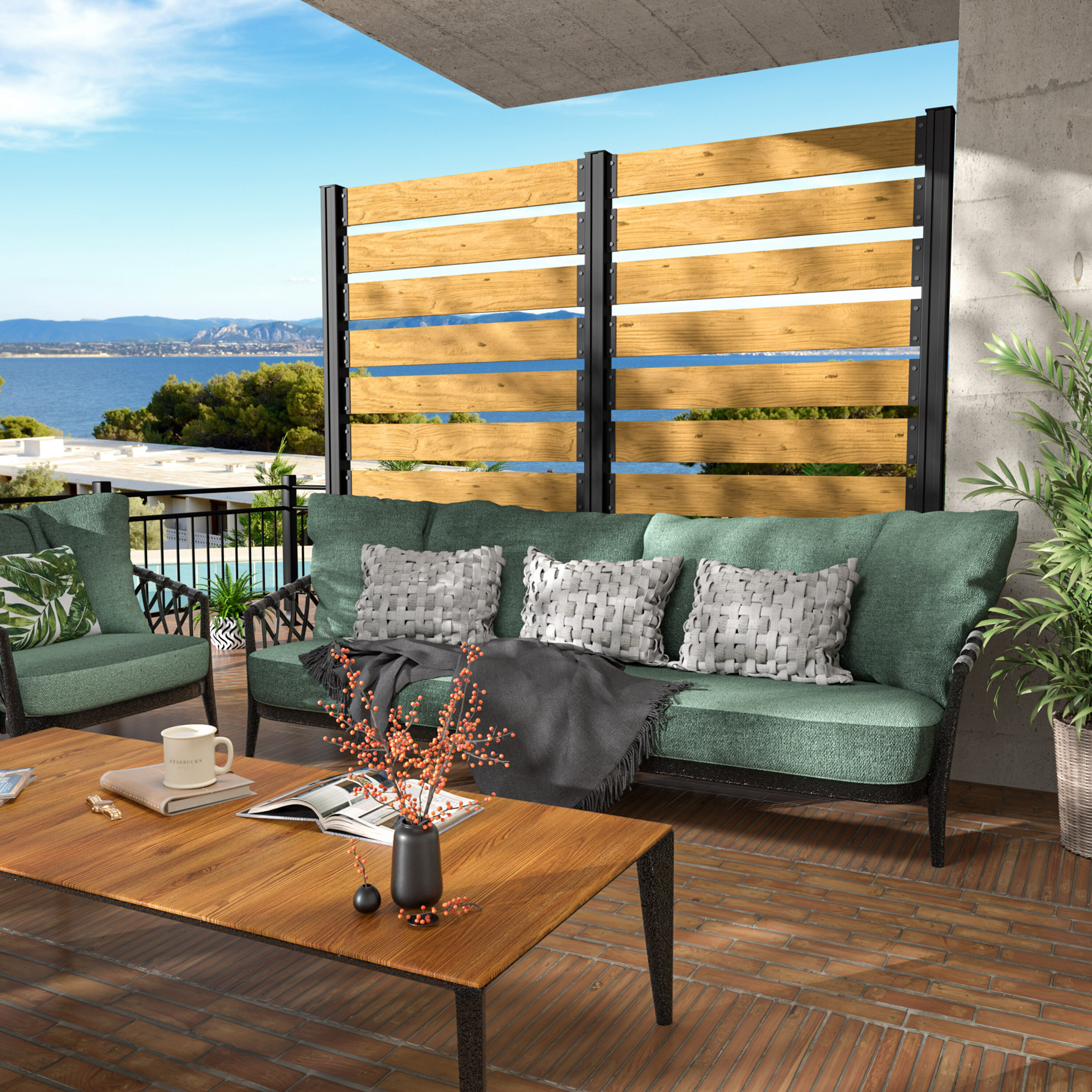 VEIKOUS PG0218-01NW-3 Outdoor Privacy Screen 40-in W x 60-in H Natural Wood Outdoor Privacy Screen