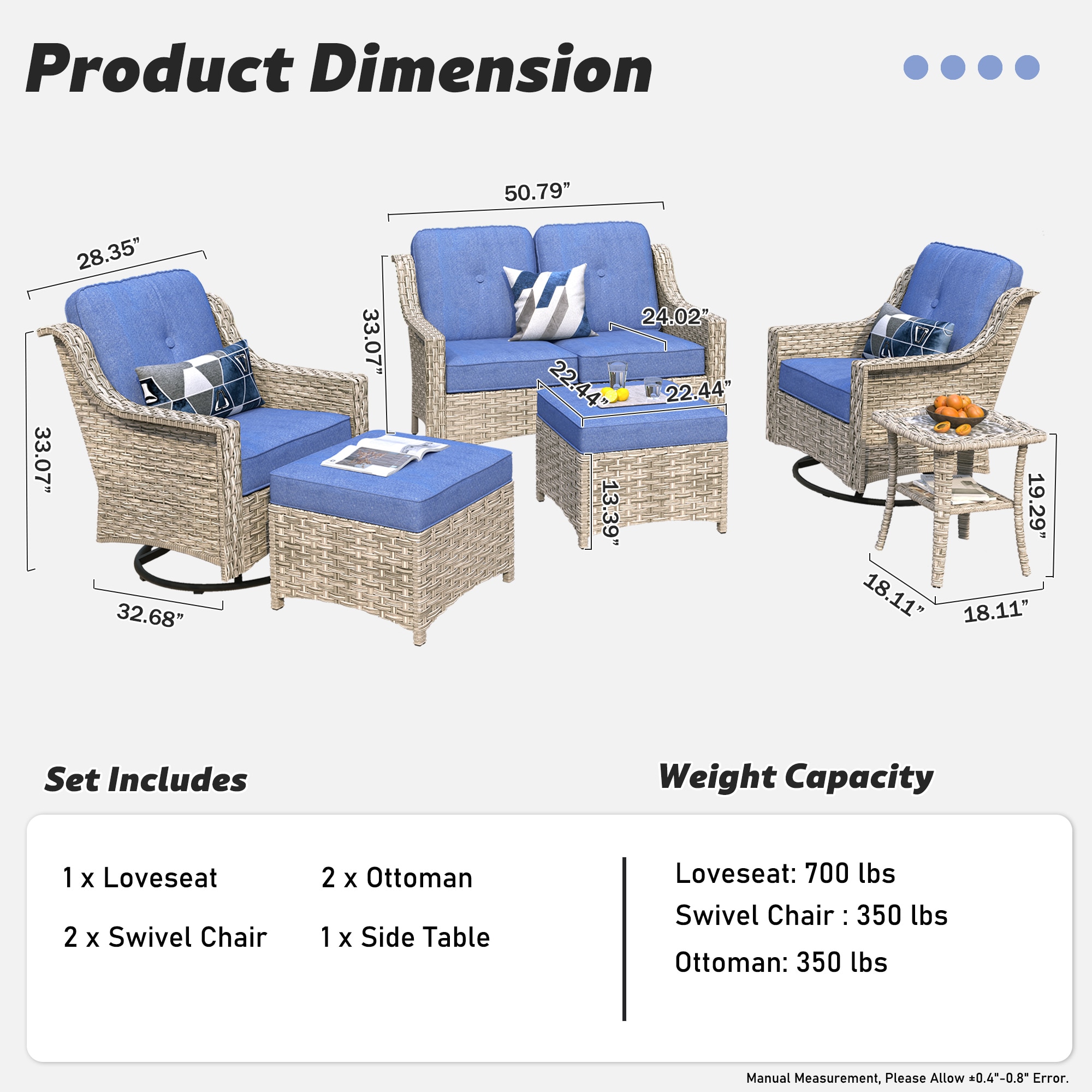 Ovios PDL506Y Patio-Conversation-Sets - View #6