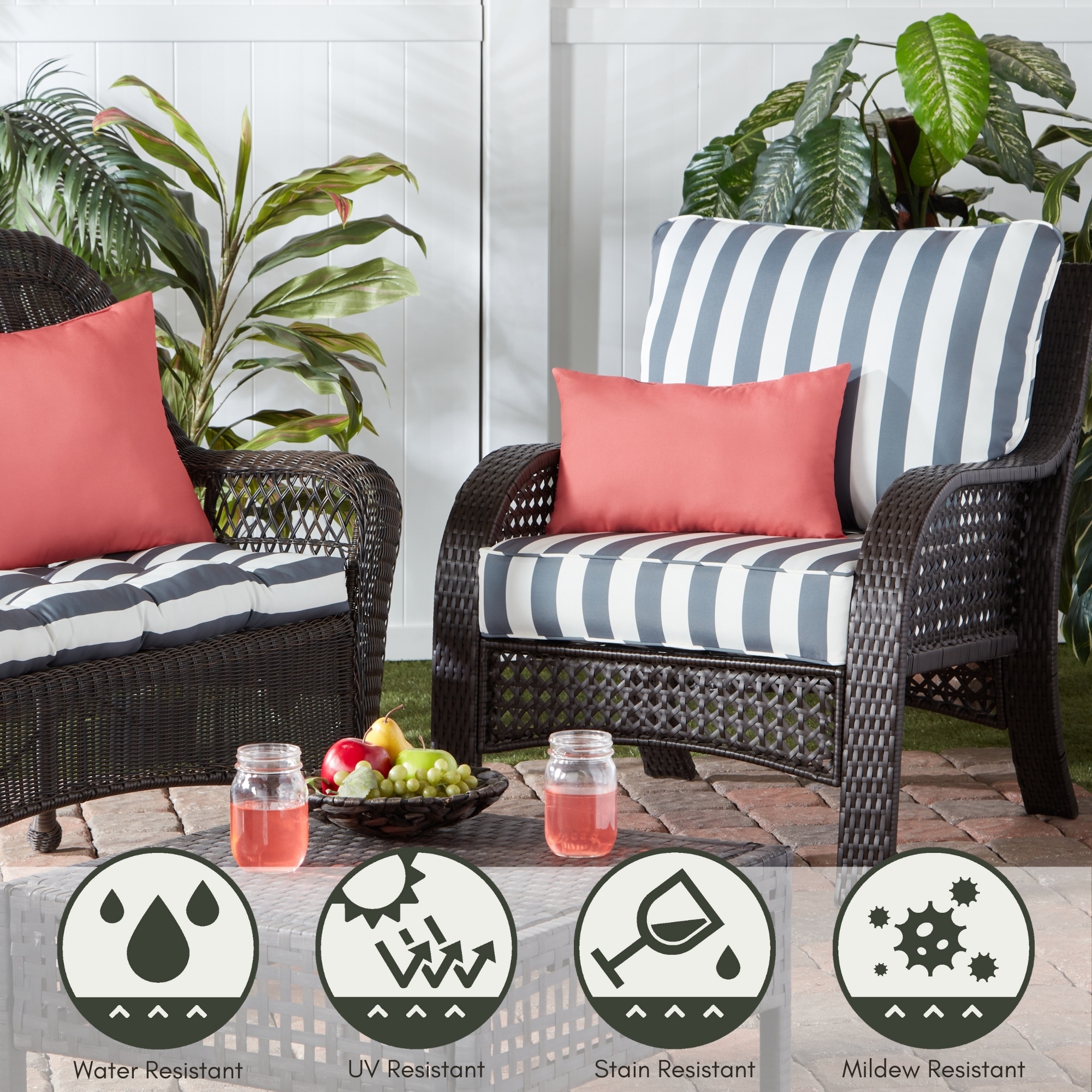 Greendale Home Fashions OC5811S2-CORAL Outdoor-Accent-Pillows - View #3