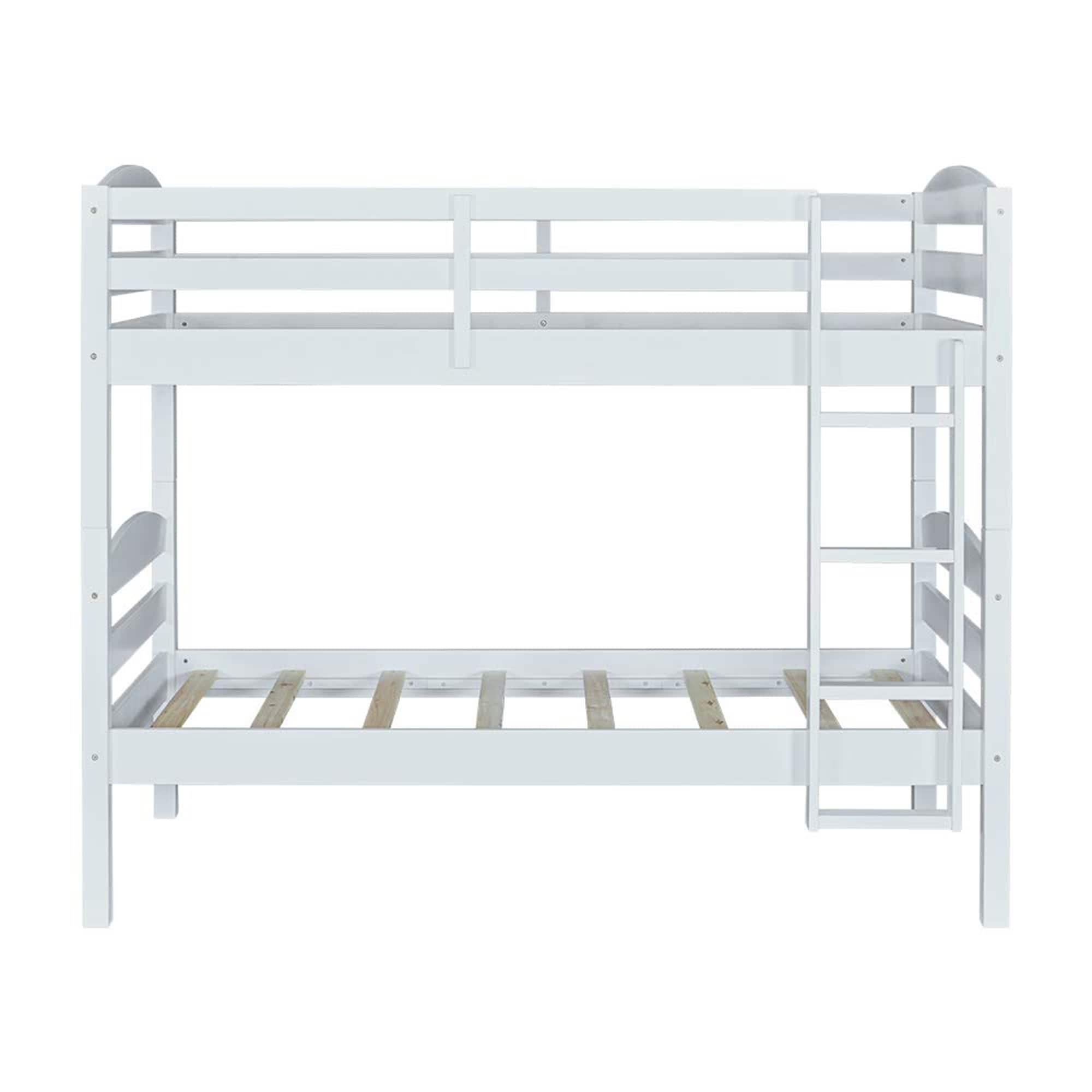 CASAINC WF-BB1001W-MR Bunk bed White Twin Wood Platform Bed