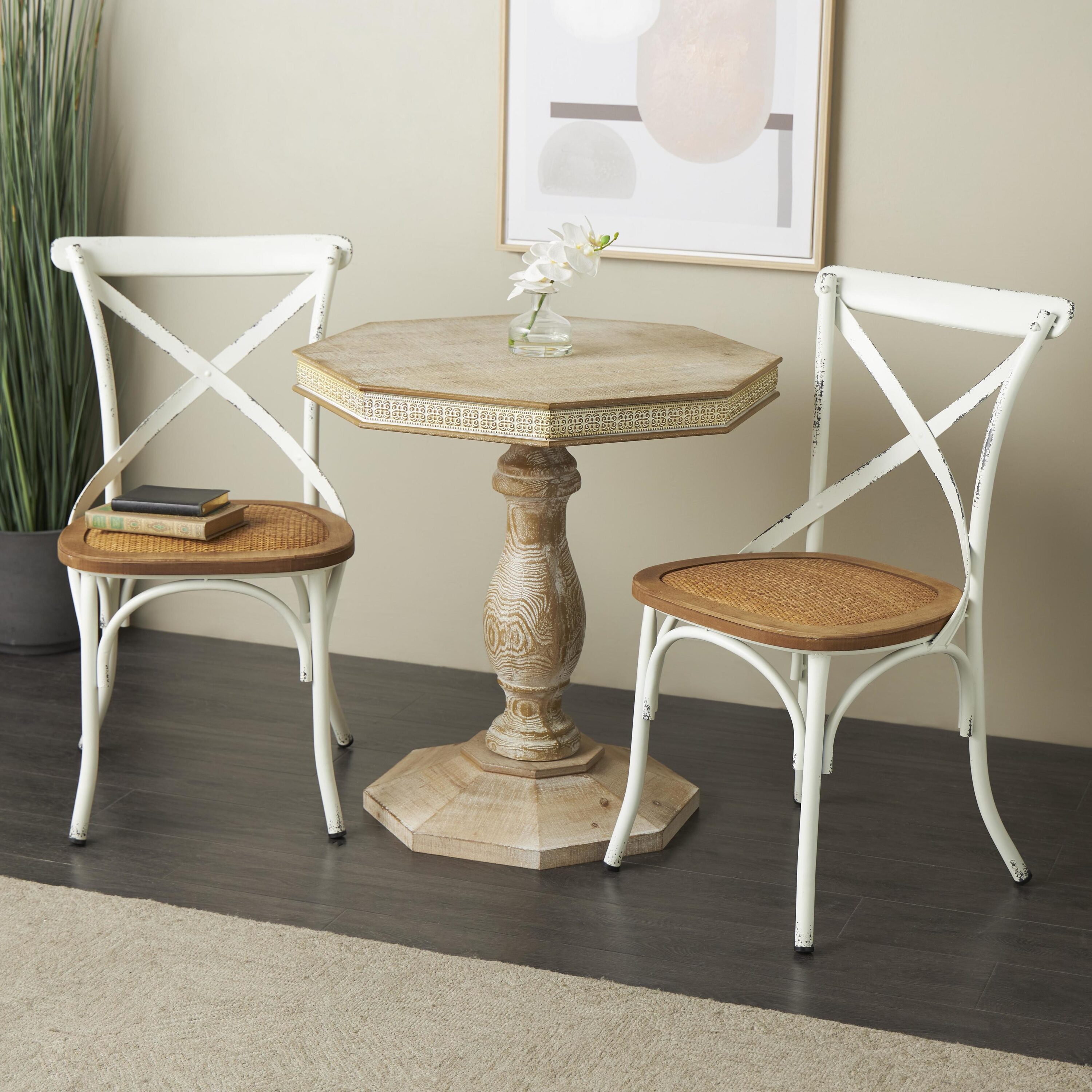Grayson Lane 89549 Set of 2 Country Dining Side Chair (Metal Frame)