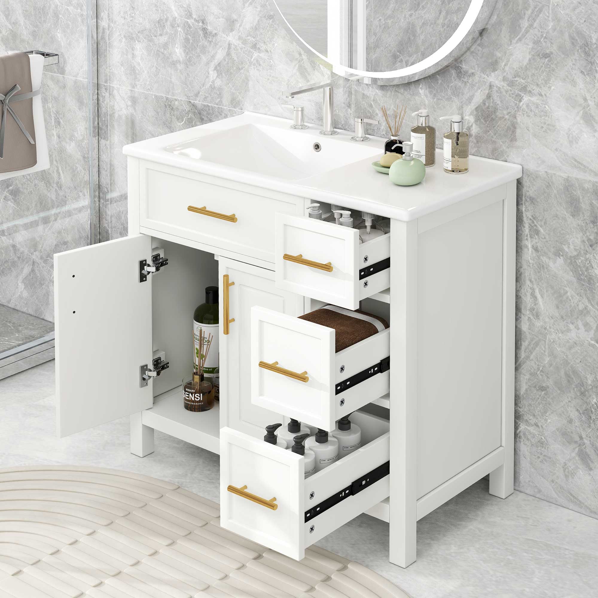 WELLFOR NIE-M5TP995 Bath-Vanity-Combo - View #2