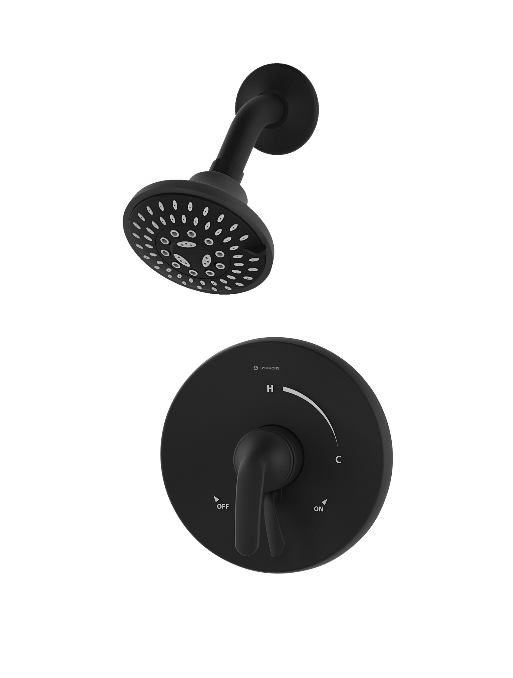 Symmons S5501MBTRM Matte Black 2-handle Multi-function 4.1-Inches Round Shower Faucet (Valve Not Included)