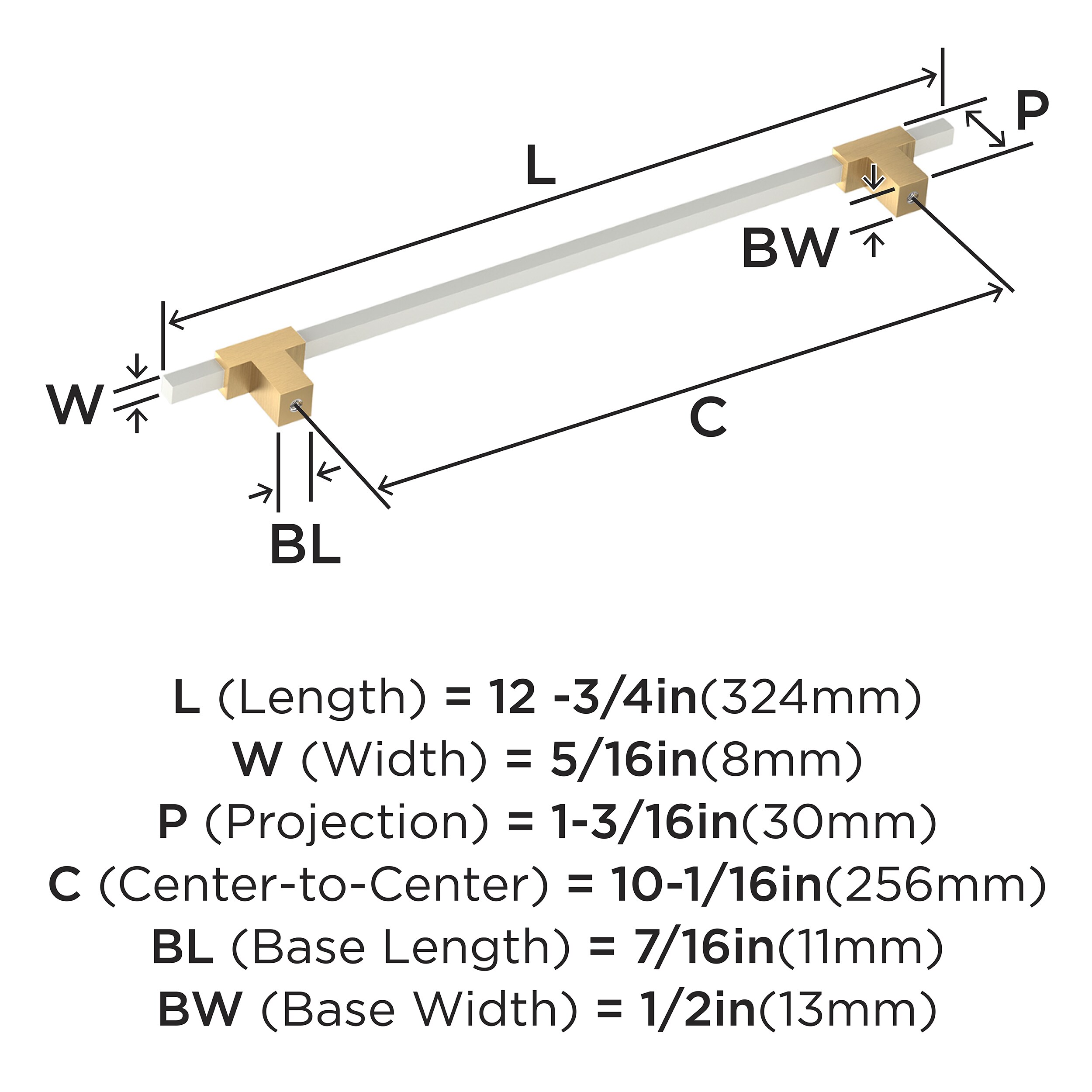 Amerock BP778256CZWHT Cabinet-Pulls - View #4
