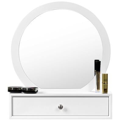 Goplus 10 5 In White Makeup Vanity, Wall Makeup Vanity Mirror