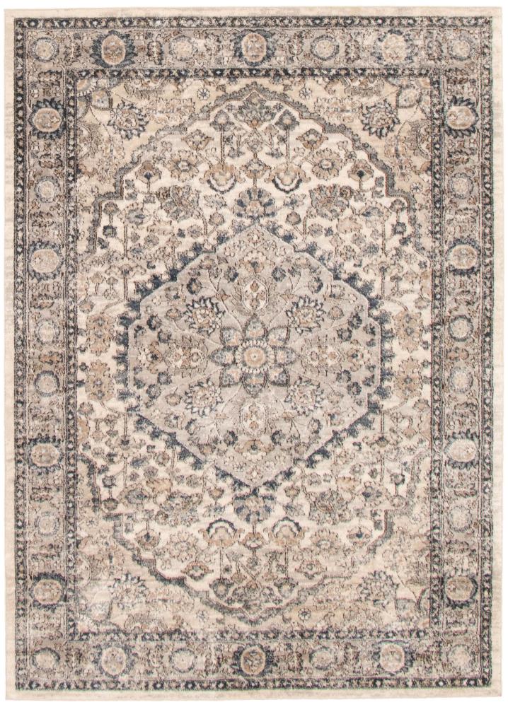 ECARPETGALLERY 324510 Oregon Tabriz 4 x 6 (ft) Loomed Polypropylene Ivory Rectangular Indoor Distressed/Overdyed Vintage Area rug