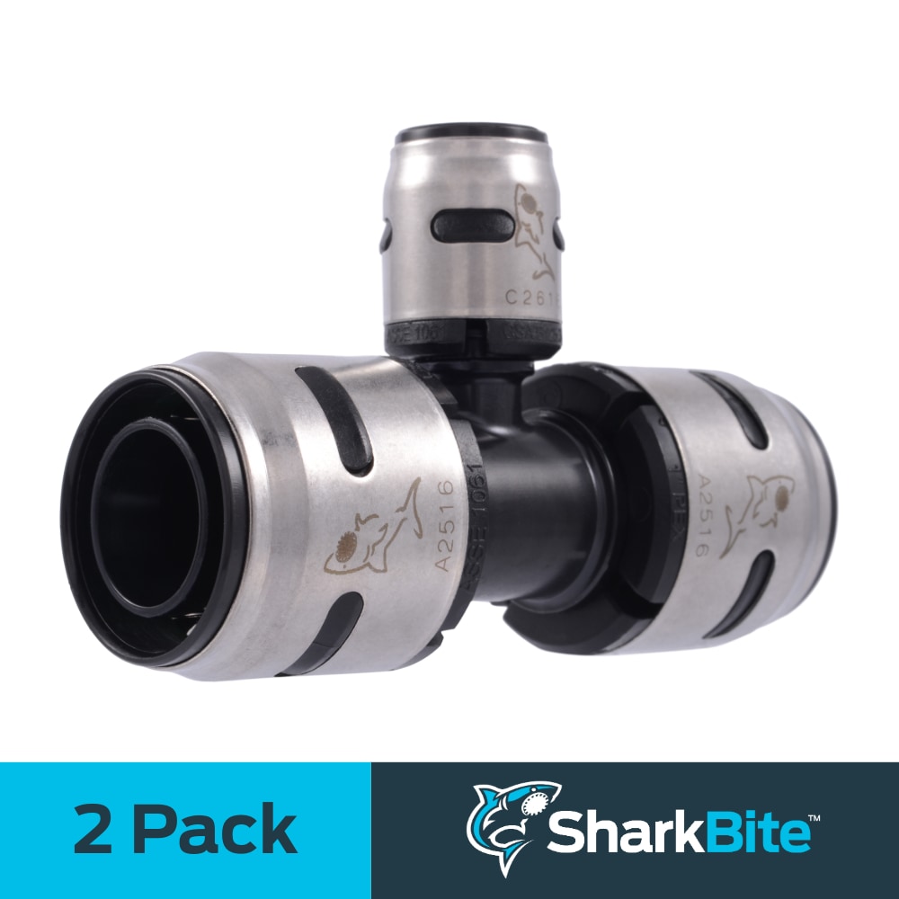 SharkBite K415Z2 EvoPEX 1-in x 1-in x 1/2-in Push-to-Connect Reducing Tee (2-Pack)