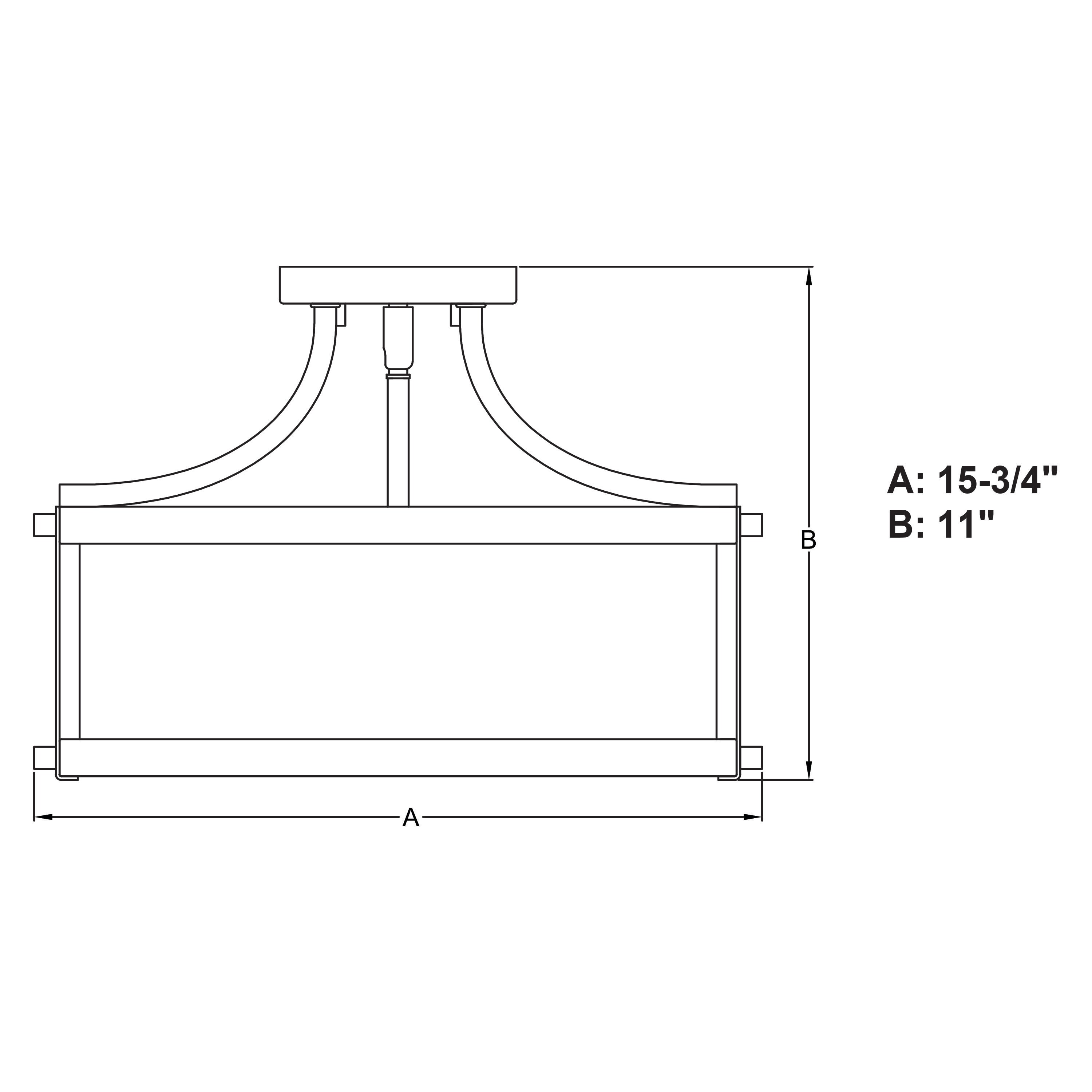 Holbrook 15.75" Matte Black & Satin Brass Drum Semi-Flush Mount with Clear Seeded Glass