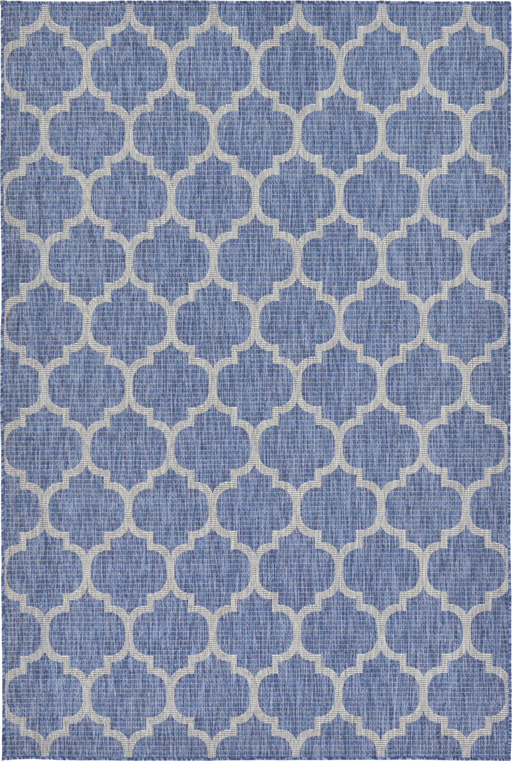 Unique Loom 3128997 Trellis Outdoor 6 x 9 (ft) Loomed Polypropylene Navy Blue/Gray Rectangular Indoor/Outdoor Trellis Area rug