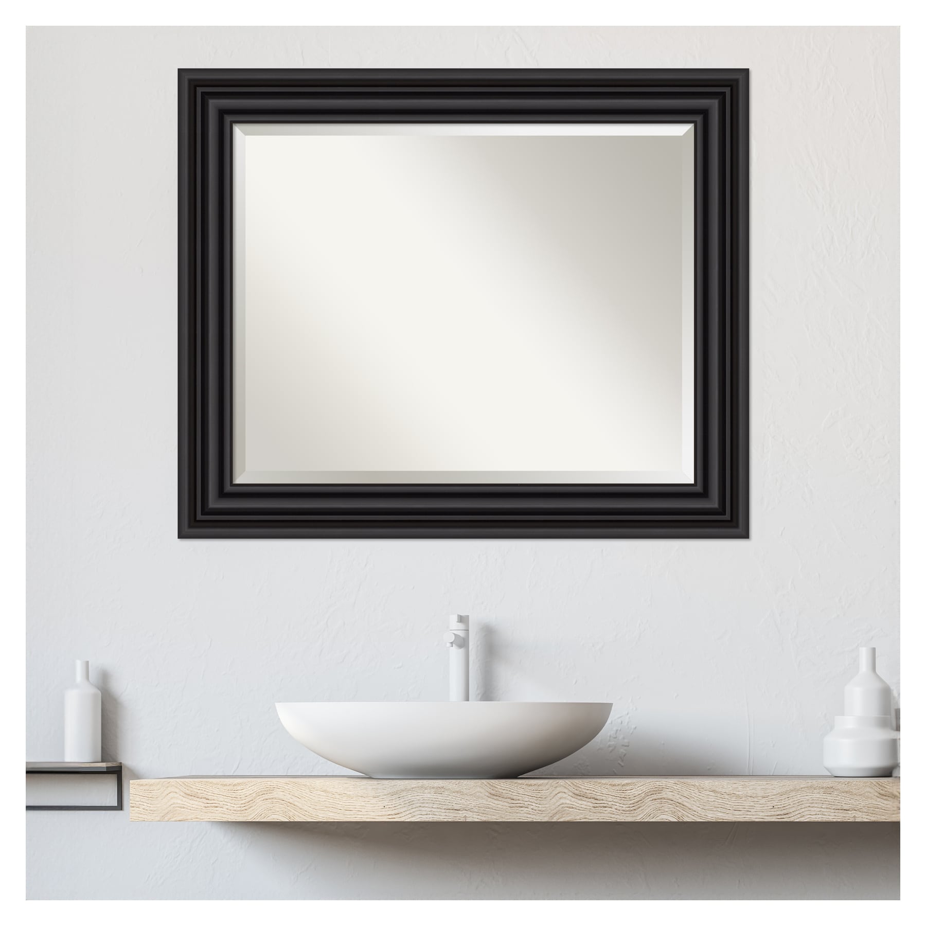 Amanti Art Colonial Black Frame 33.75-in x 27.75-in Bathroom Vanity ...