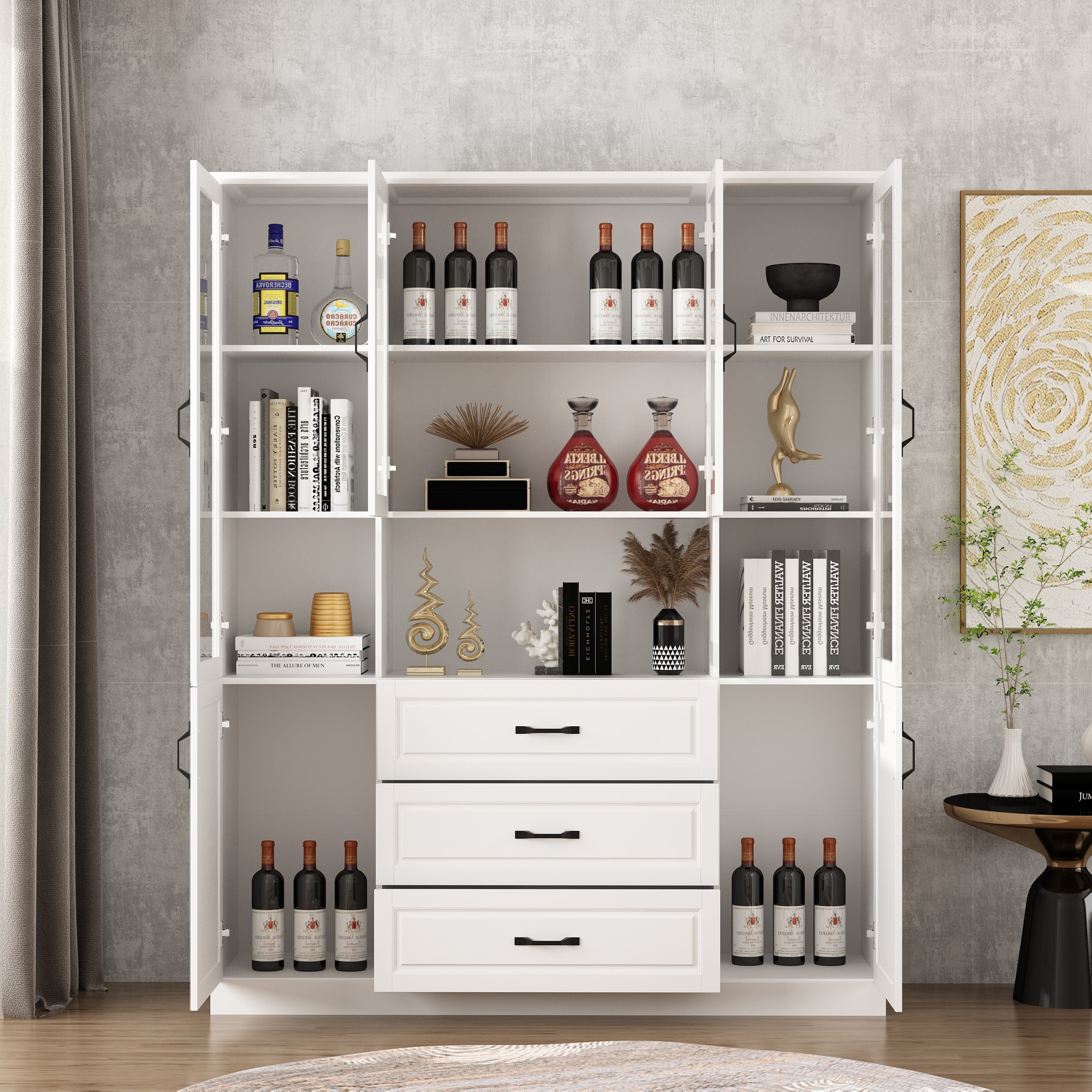 FUFU&GAGA JH0385-01+02 Contemporary/Modern White Pantry with Wine Storage