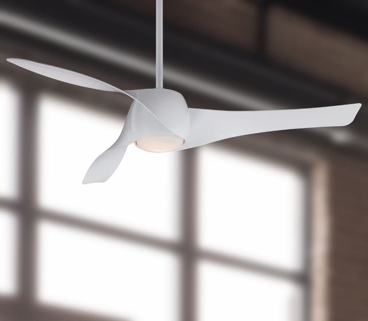 Minka Aire Artemis LED 58-in White LED Indoor Smart Ceiling Fan with Light and Remote (3-Blade) F803DL-WH Sansujyuku sansujyuku.com