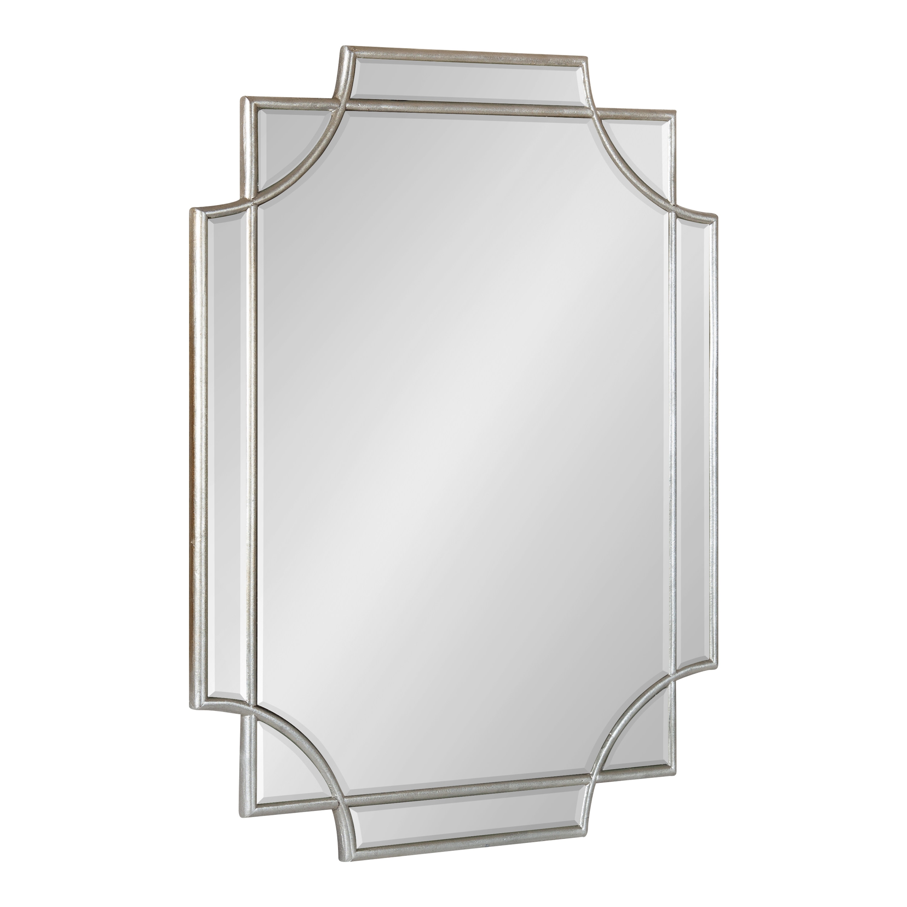 Kate and Laurel 220226 Minuette 18-in W x 24-in H Rectangle Silver Framed Wall Mirror