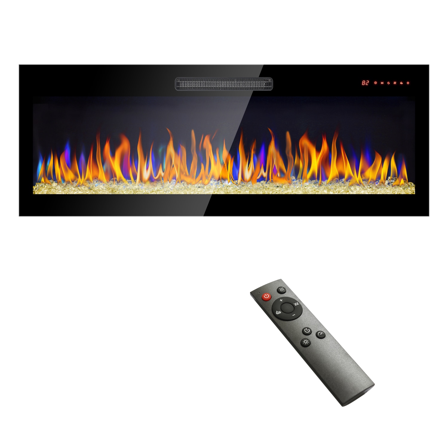 Streamdale Furniture Streamdale 50'' Electric Fireplace with Remote and Multi Color Flame #W1769103305