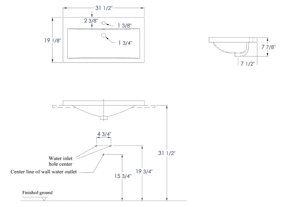 EAGO BH001 Bath-Sink - View #4
