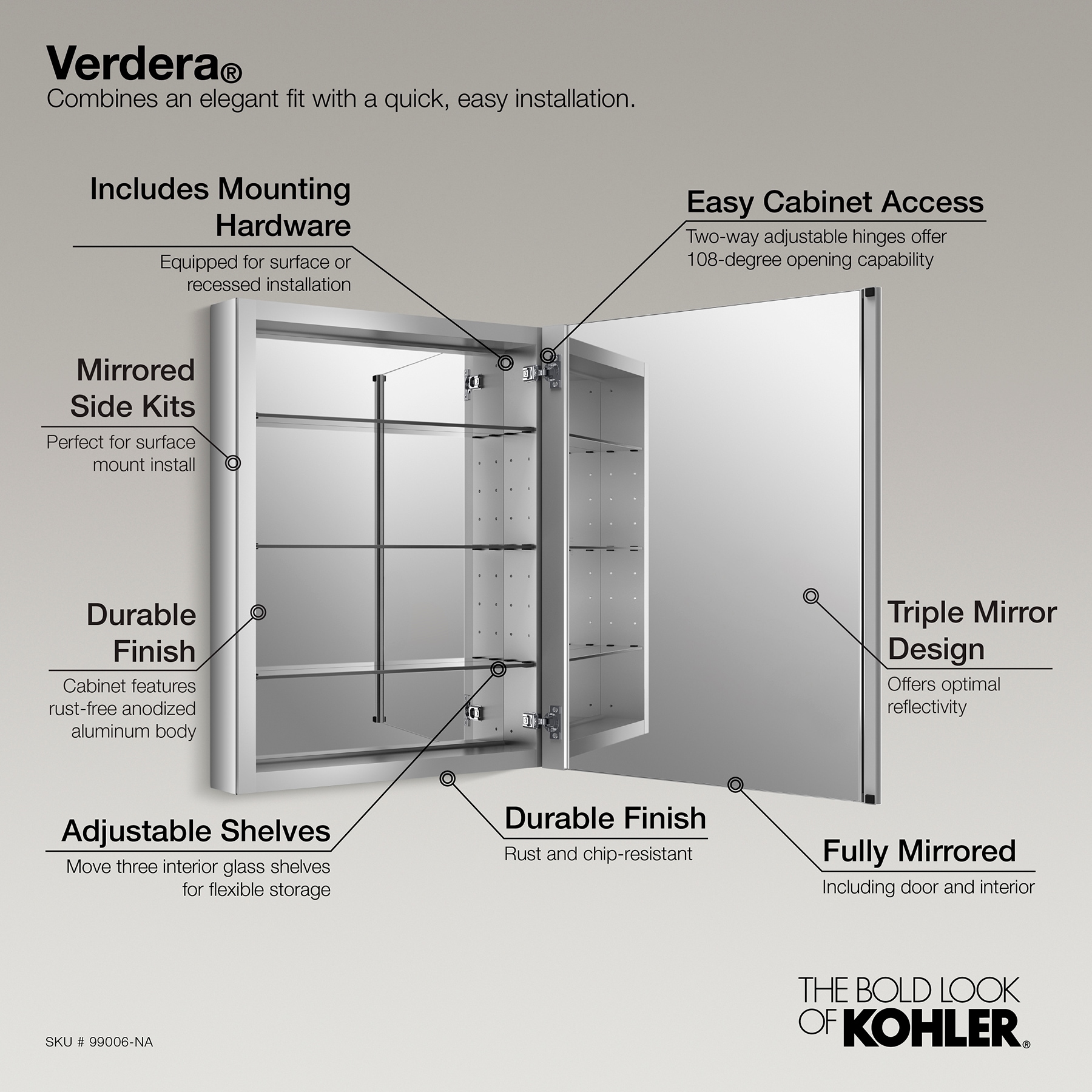  99006-NA Bathroom-Medicine-Cabinets - View #4