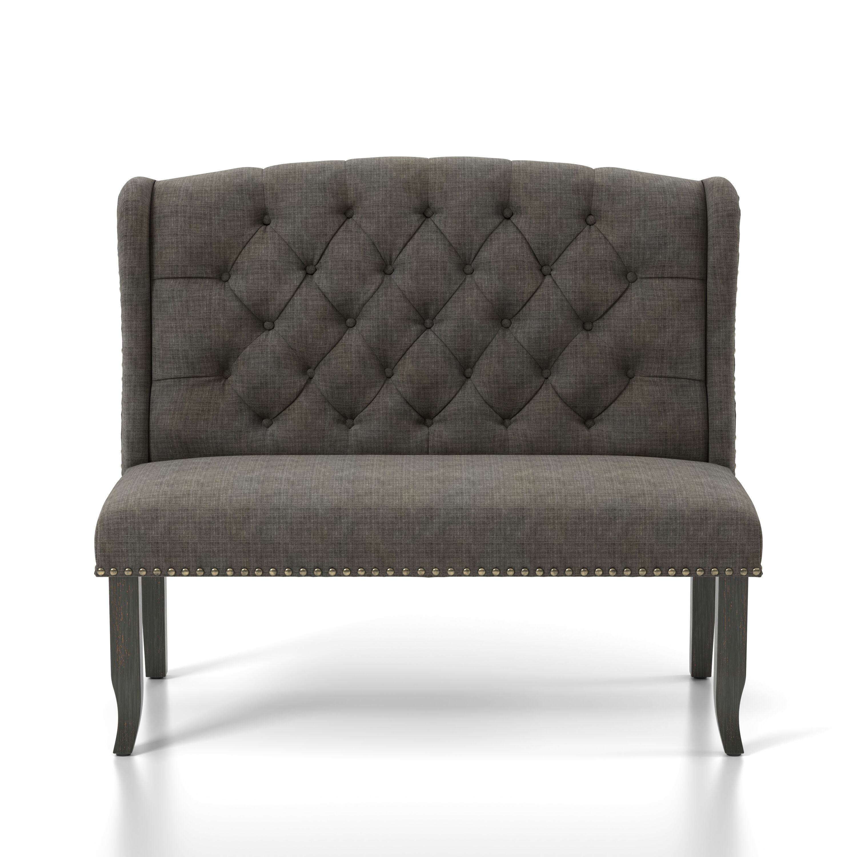 Furniture of America IDF-3324BK-GY-BN Dining-Benches - View #2
