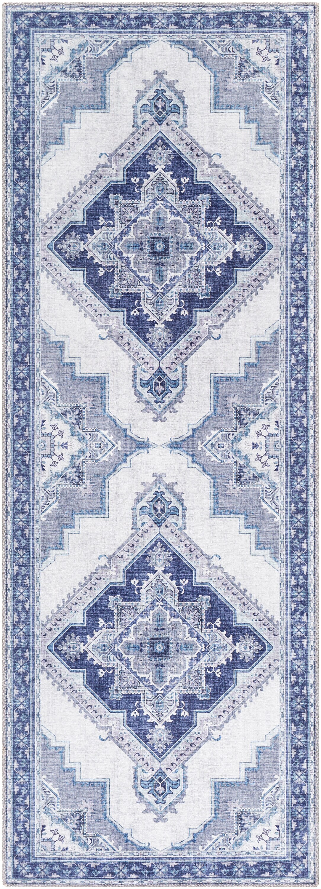 Surya IRS2303-2676 Iris 3 X 8 (ft) Navy Indoor Medallion Oriental Area Rug