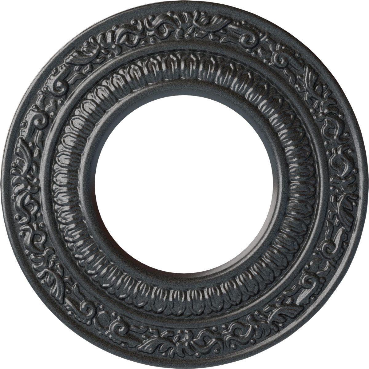 Ekena Millwork CM08ADPES Andrea 8.125-in W x 8.125-in L Painted Pewter Polyurethane Whole Ceiling Medallion
