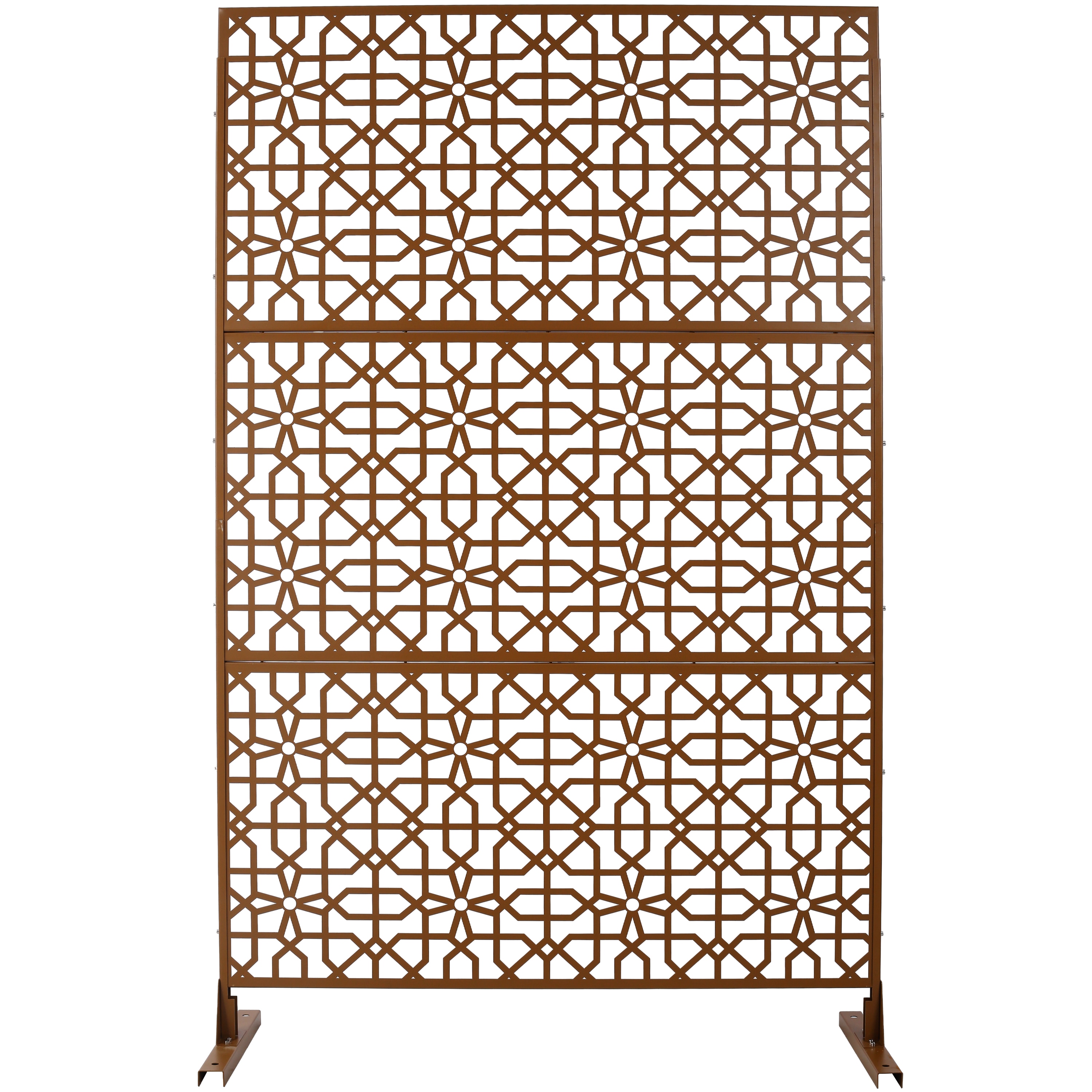 LUXEYARD Outdoor Indoor Privacy Screen Metal Privacy Screen Freestanding Decorative Privacy Screen for Deck Balcony Patio Privacy Fence Panels