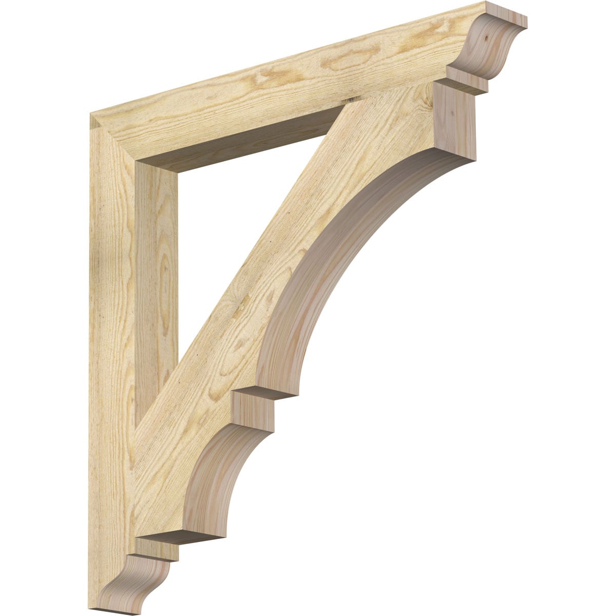 Ekena Millwork BKT04X32X32BOA01RDF Balboa traditional rough sawn 4-in x 32-in x 32-in Douglas fir Brown Wood Standard bracket
