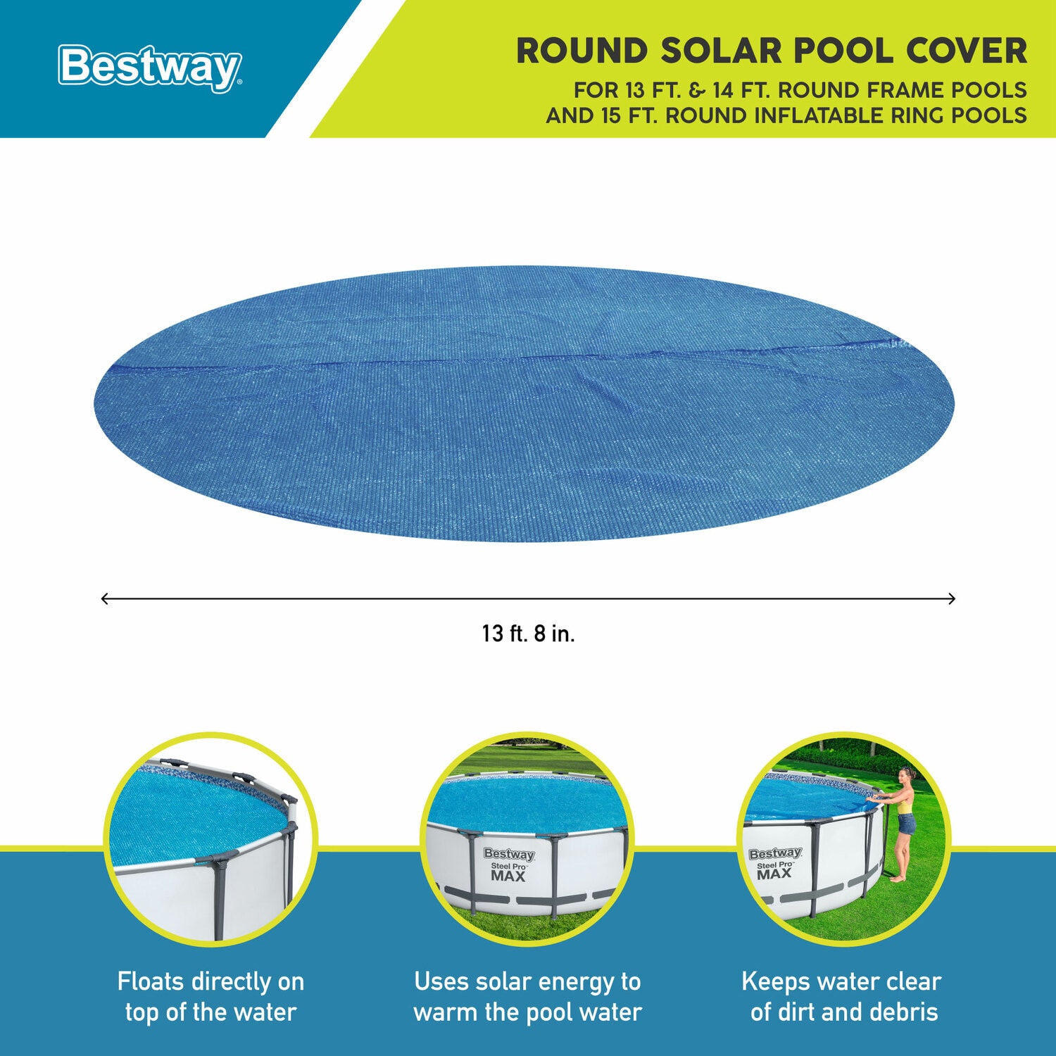 8 mil Deluxe Above Ground Swimming Pool Solar Cover