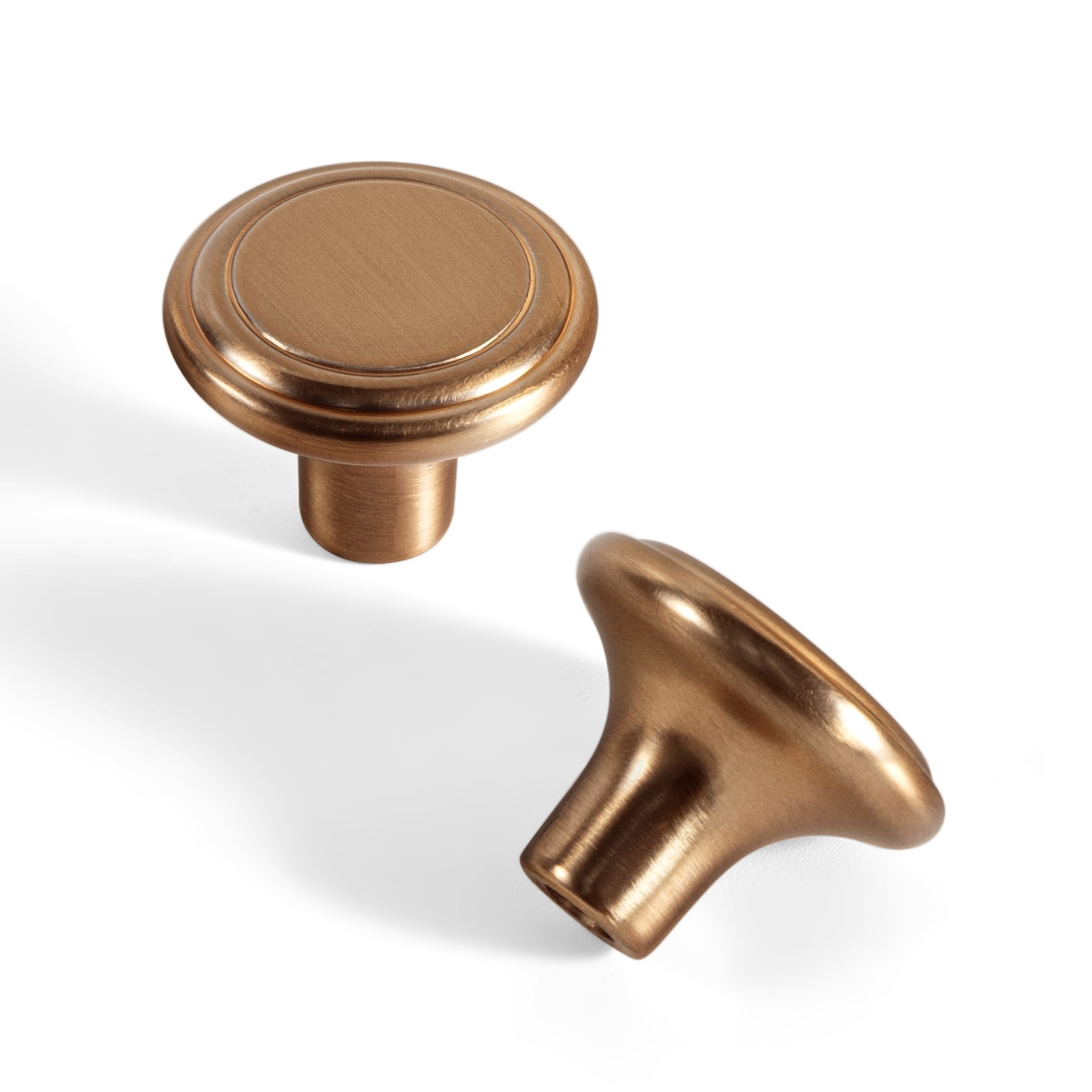 Miaokesen 662CB-DK 1-9/64-in Champagne Brown Mushroom Classic Cabinet Knob 6 -Pack