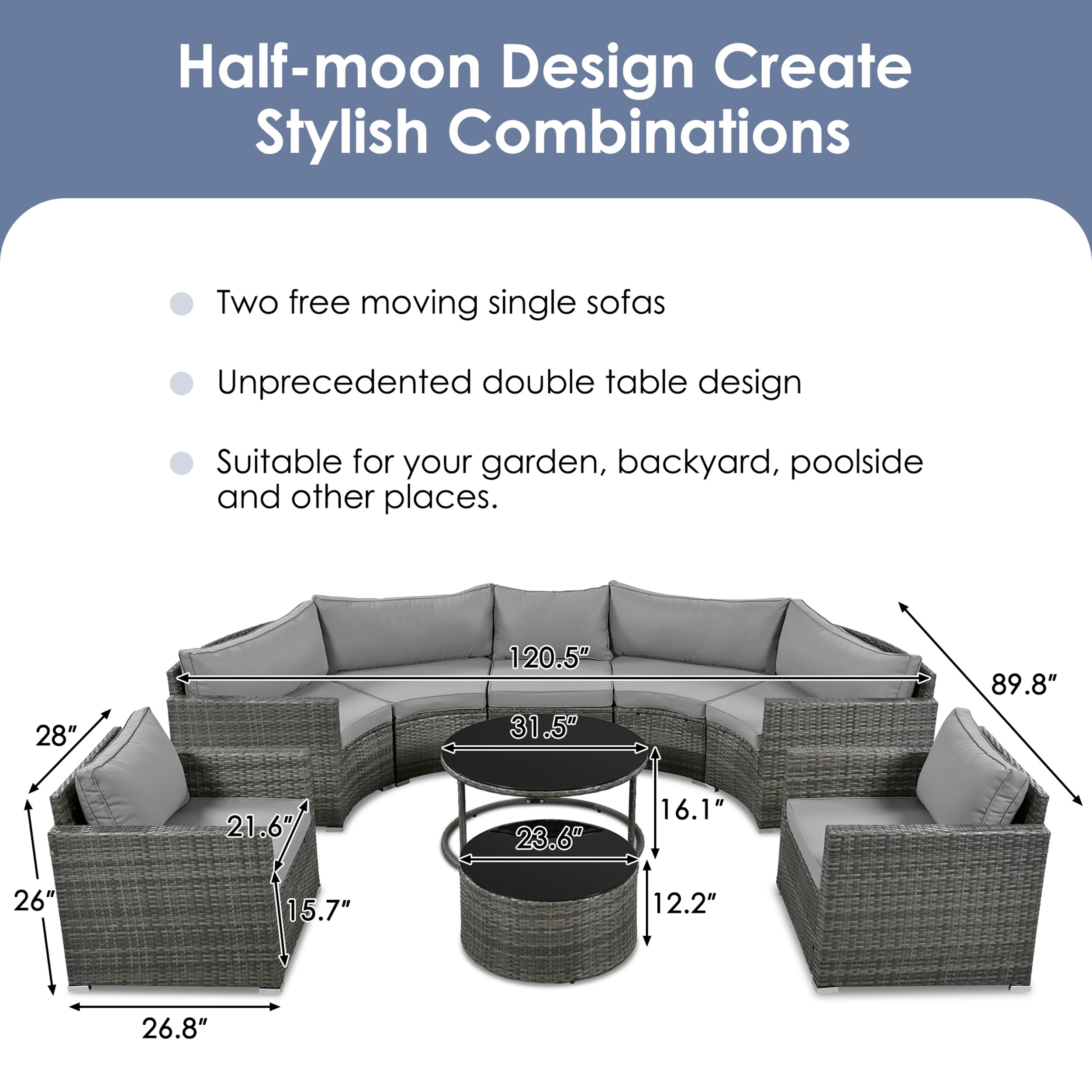 Clihome CNBL-04PWRD Patio-Conversation-Sets - View #6