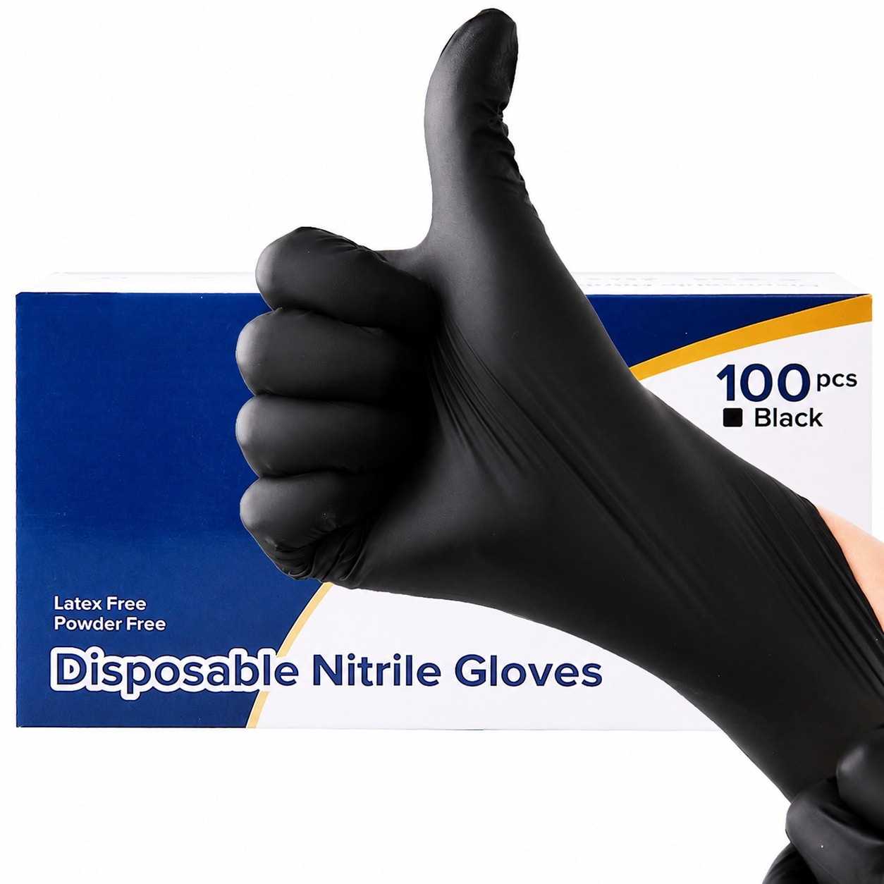 Anqtovp  Black Disposable Nitrile Gloves Latex Free Powder Free Food Safe Cleaning Cooking Gloves Durable Elastic 100 pcs Multipurpose