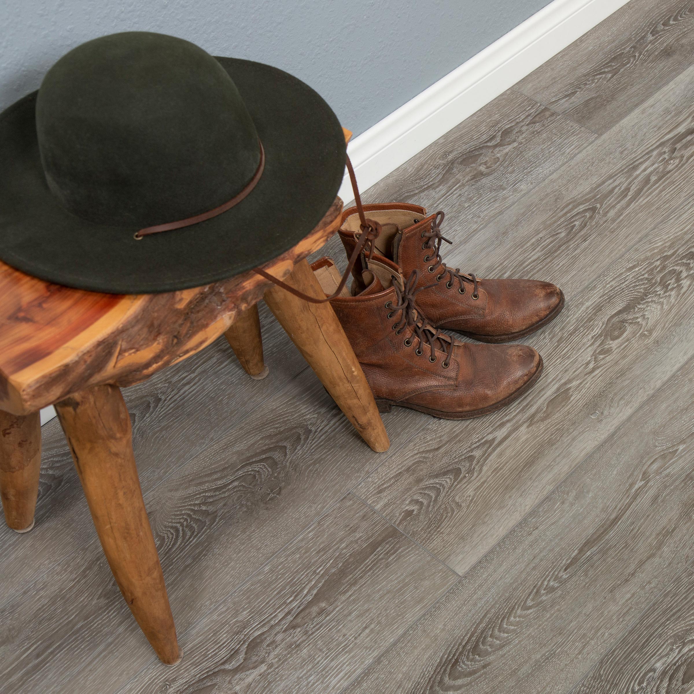 Cali Sample Vinyl Pro With Mute Step Breakwater Oak Brown Wood Look 20 Mil Waterproof