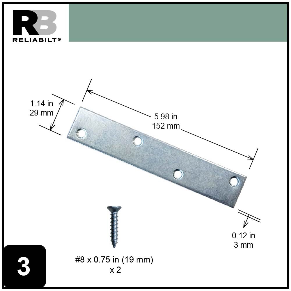 RELIABILT 22524ZCXLG4 Mending-Plates-Brackets-Braces - View #4