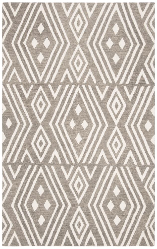 Safavieh MLP609F-4 Micro-Loop Caustic 4 x 6 (ft) Tufted Wool Gray/Ivory Rectangular Indoor Geometric Area rug